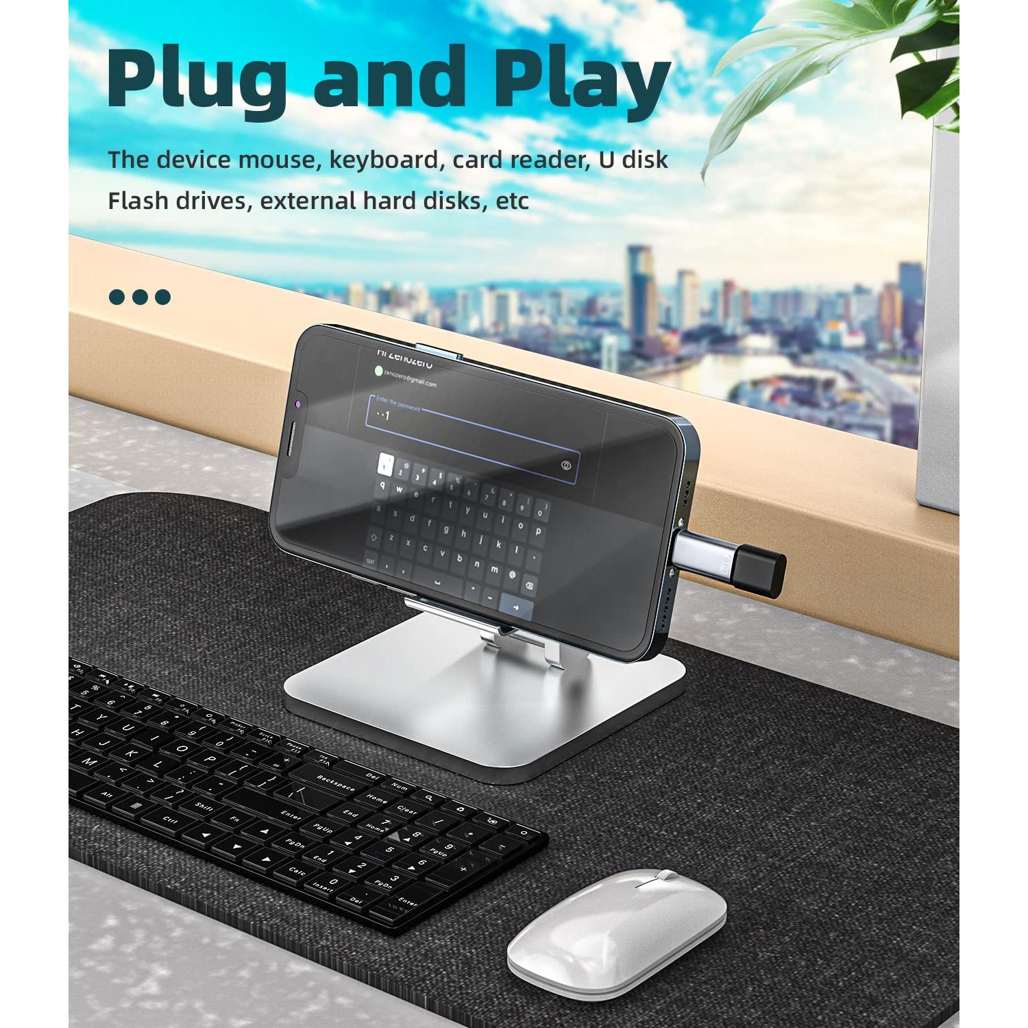 Adaptador OTG USB-C a Lightning WASRUYI 2Pack Carga y Sincronización