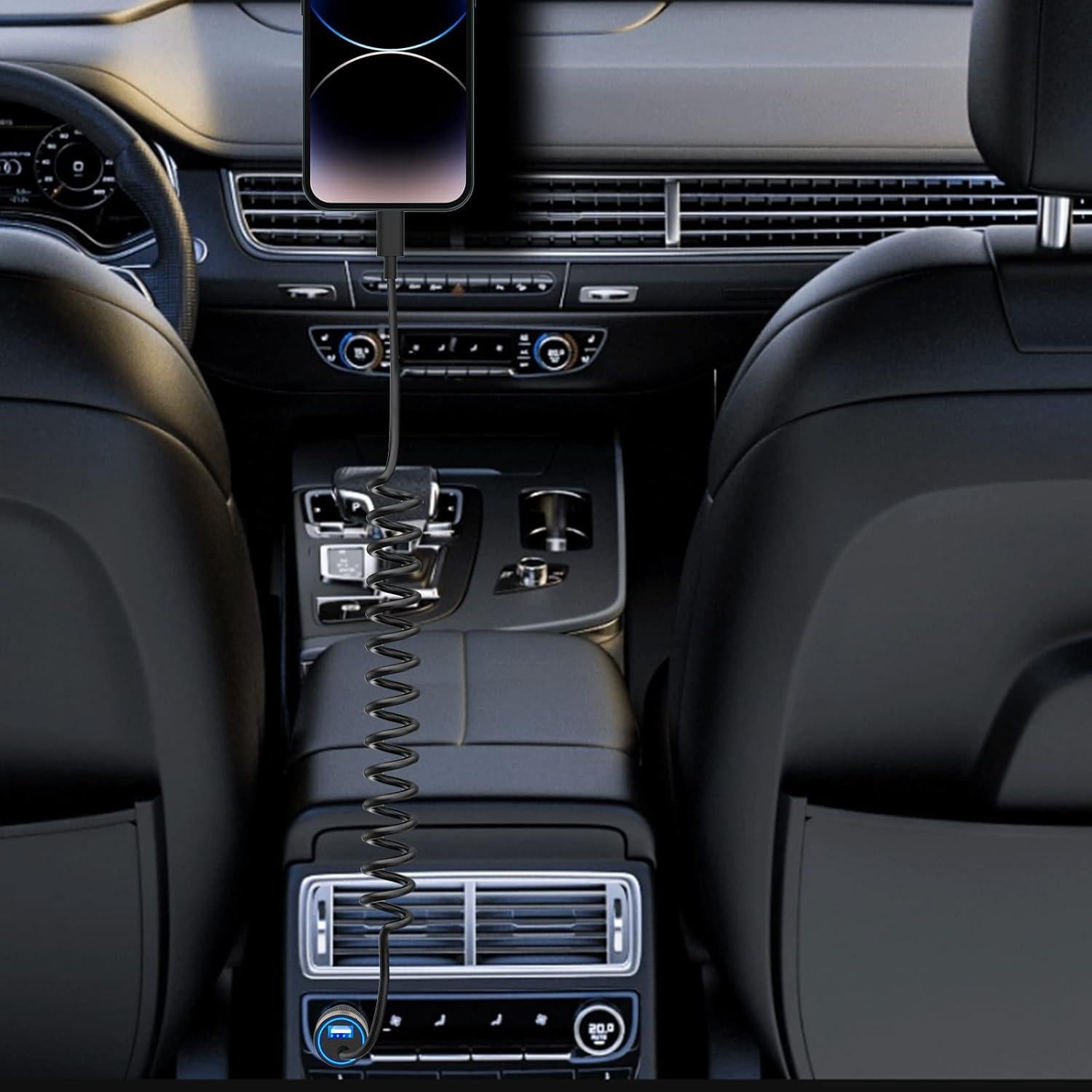 Cargador de coche Caiinei 4.8A USB con cable Lightning 6FT