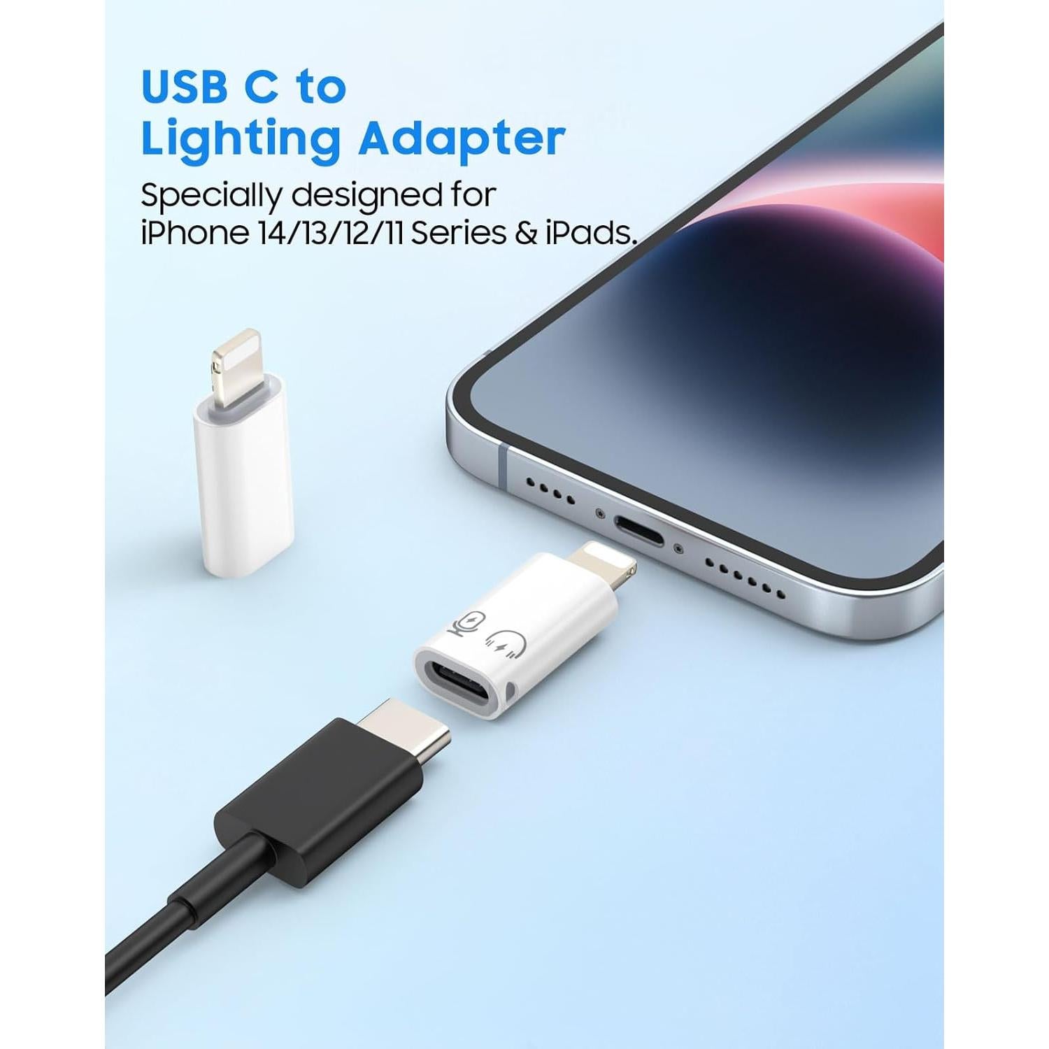 Adaptador de Audio MoKo USB C a Lightning para iPhone y iPad