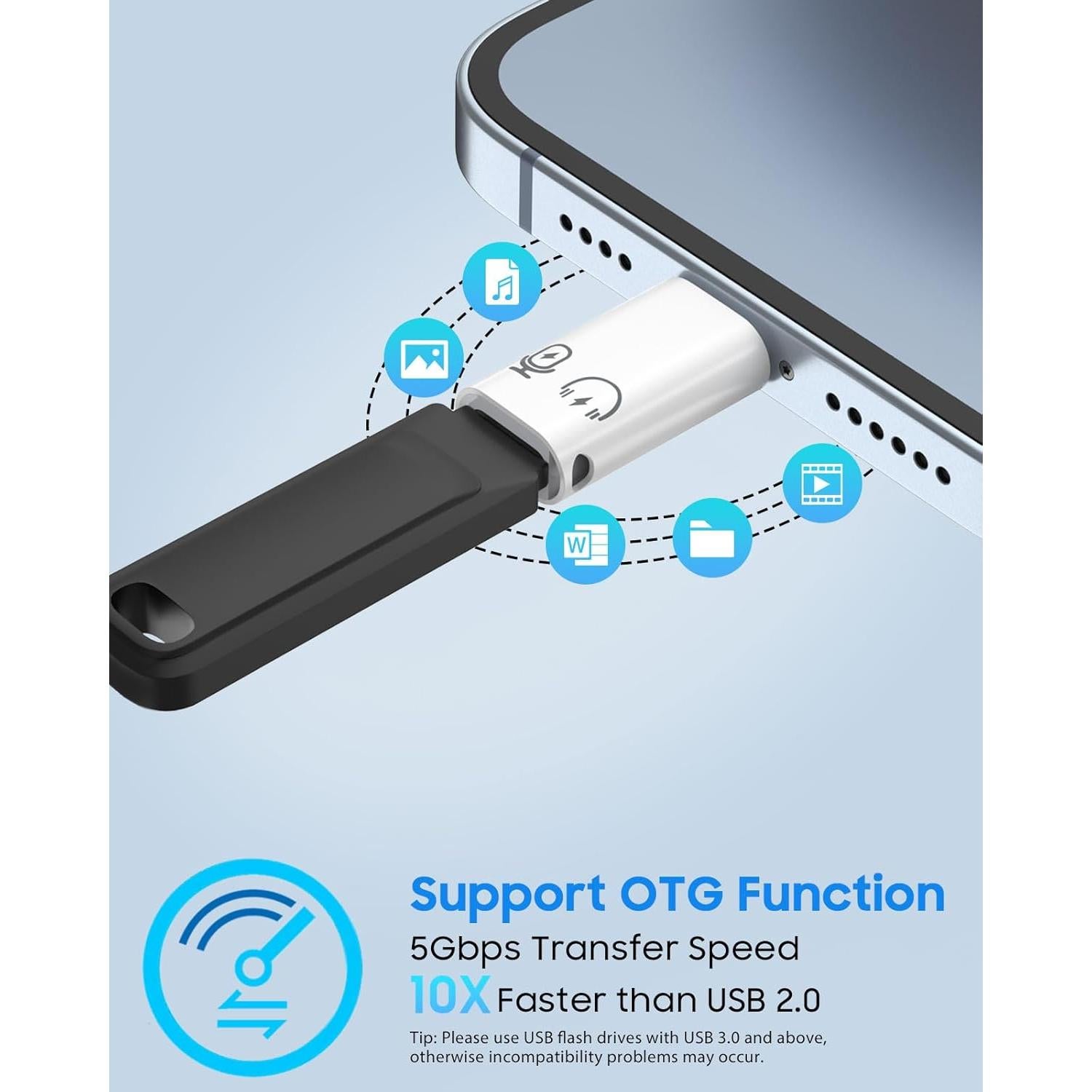 Adaptador de Audio MoKo USB C a Lightning para iPhone y iPad