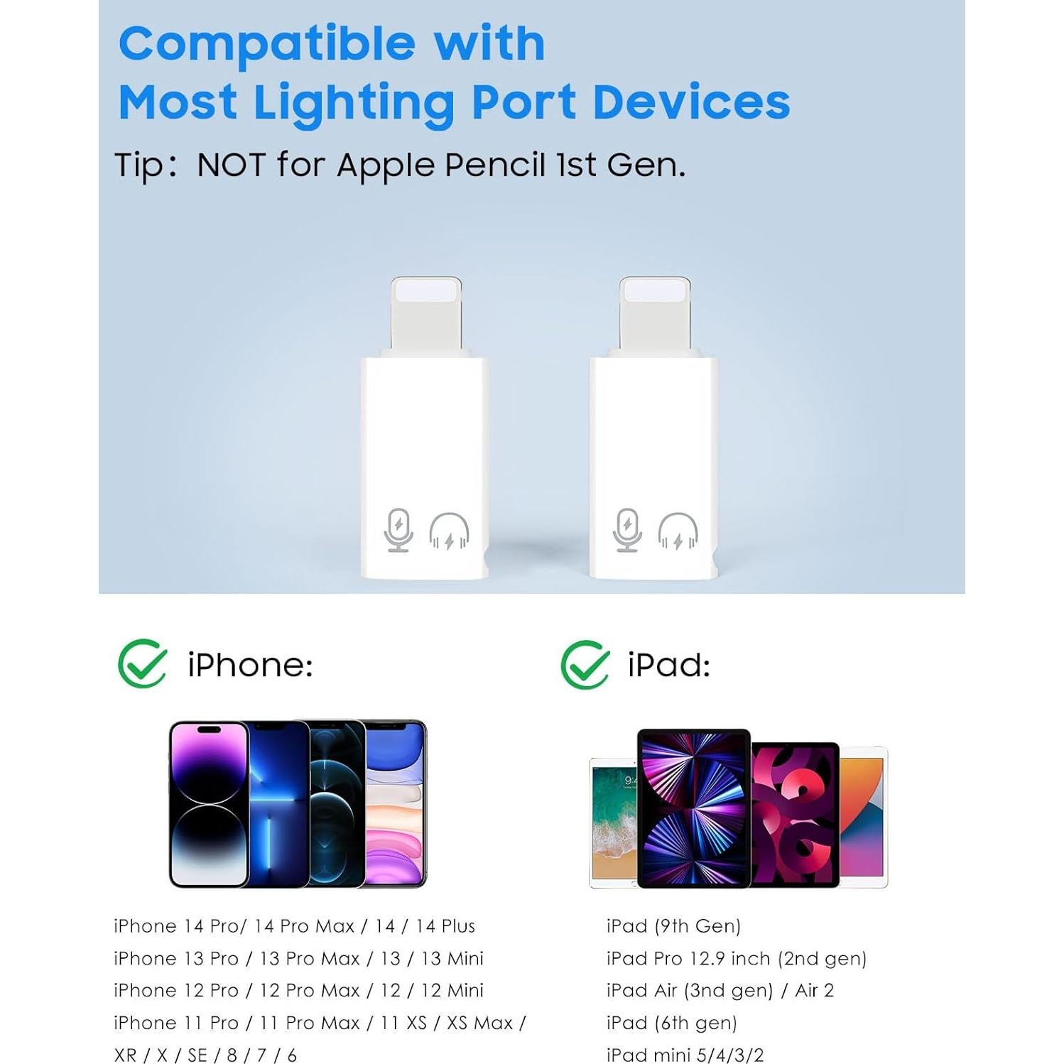 Adaptador de Audio MoKo USB C a Lightning para iPhone y iPad