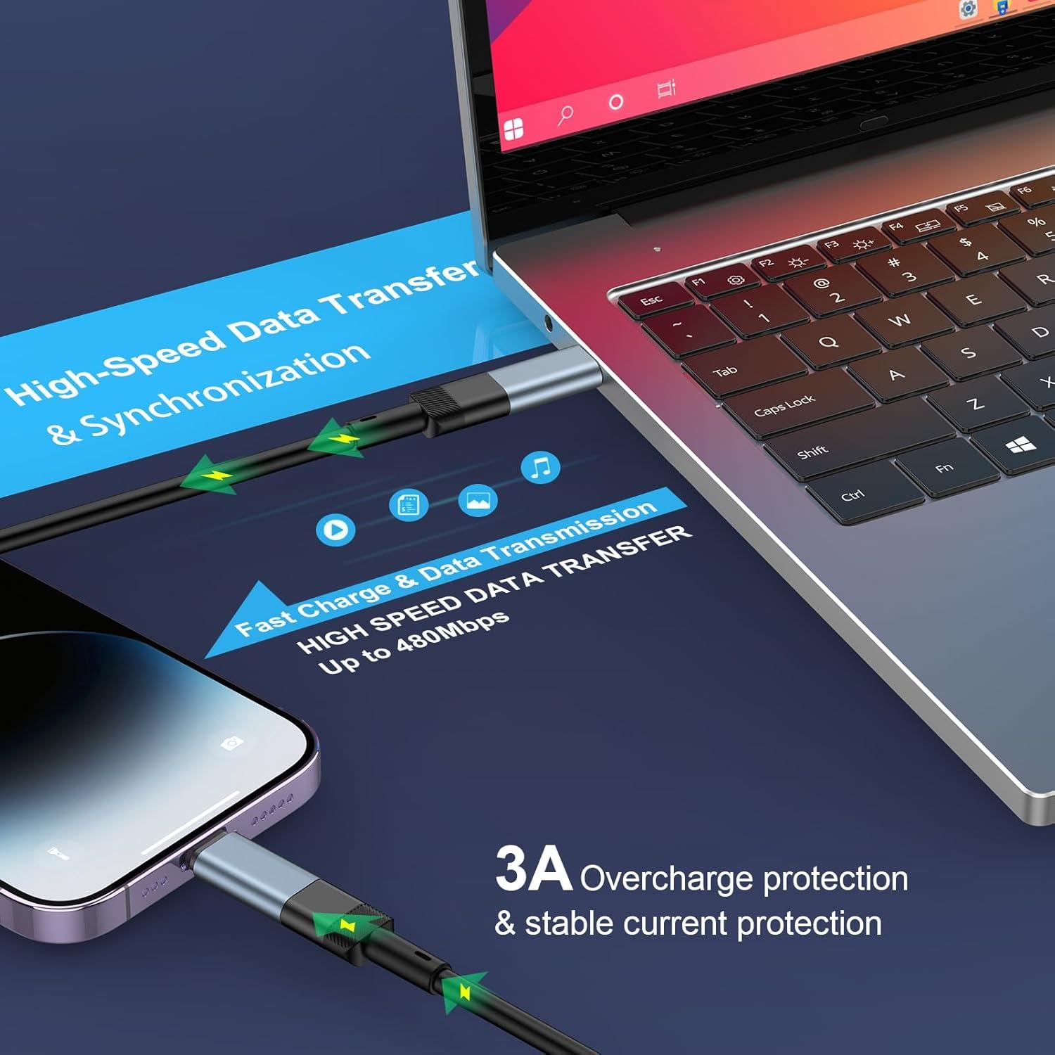 Paquete de 3 Adaptadores Lightning a USB-C Dongguan - Carga Rápida