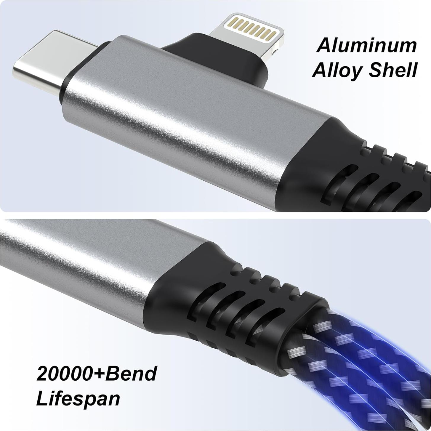 Adaptador Lightning y USB-C a 3.5mm Ardaddyn con carga 60W