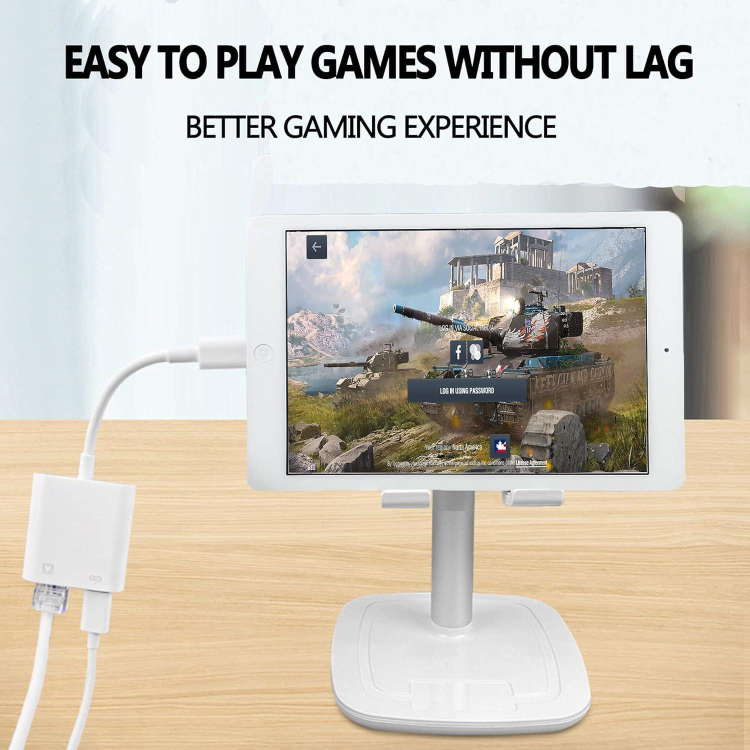 Adaptador Ethernet RJ45 a Lightning 2 en 1 esbeecables