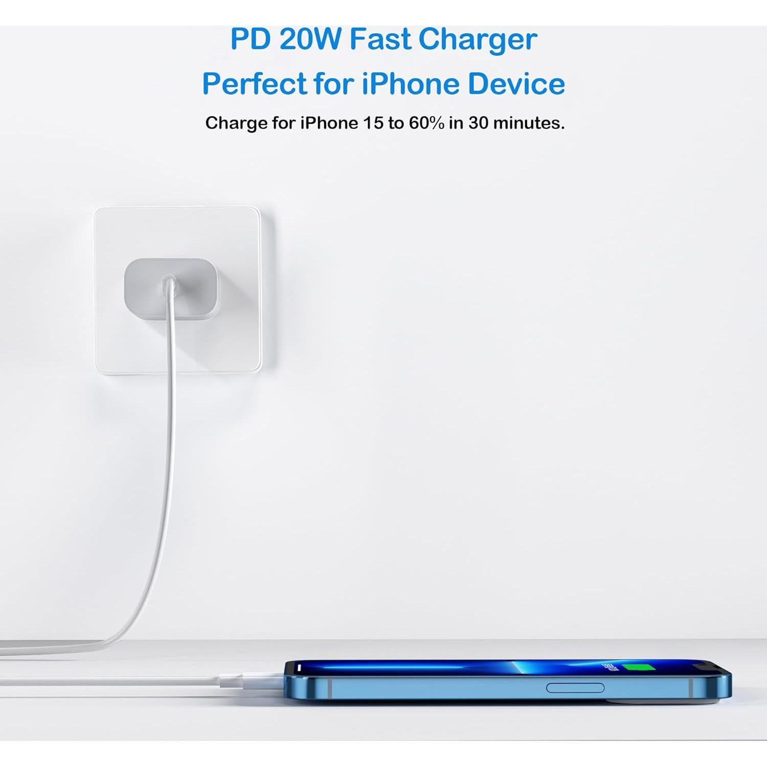 Cargador Rápido USB-C 20W 2Pack BSTOEM para iPhone 16/15/14