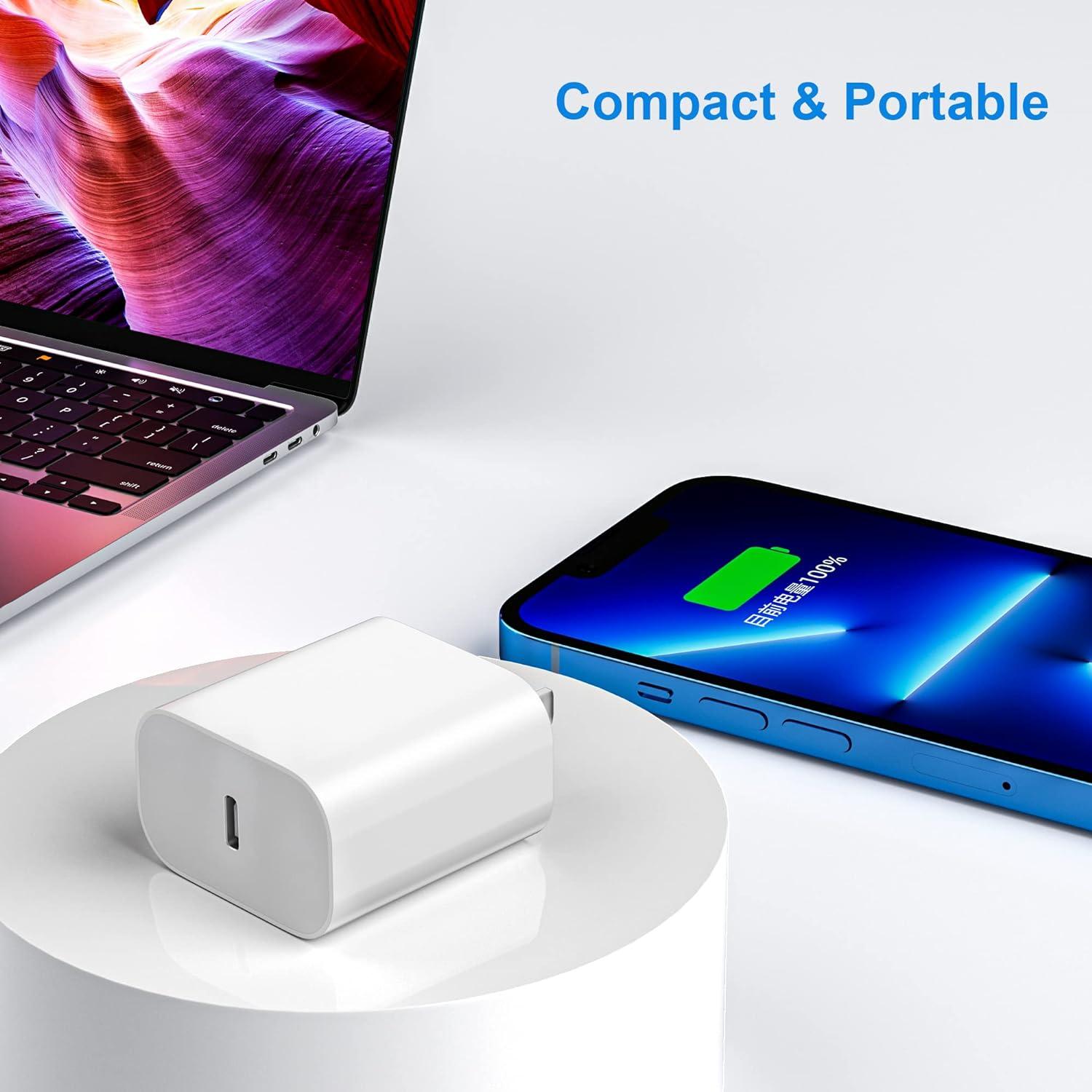 Cargador Rápido USB-C 20W 2Pack BSTOEM para iPhone 16/15/14