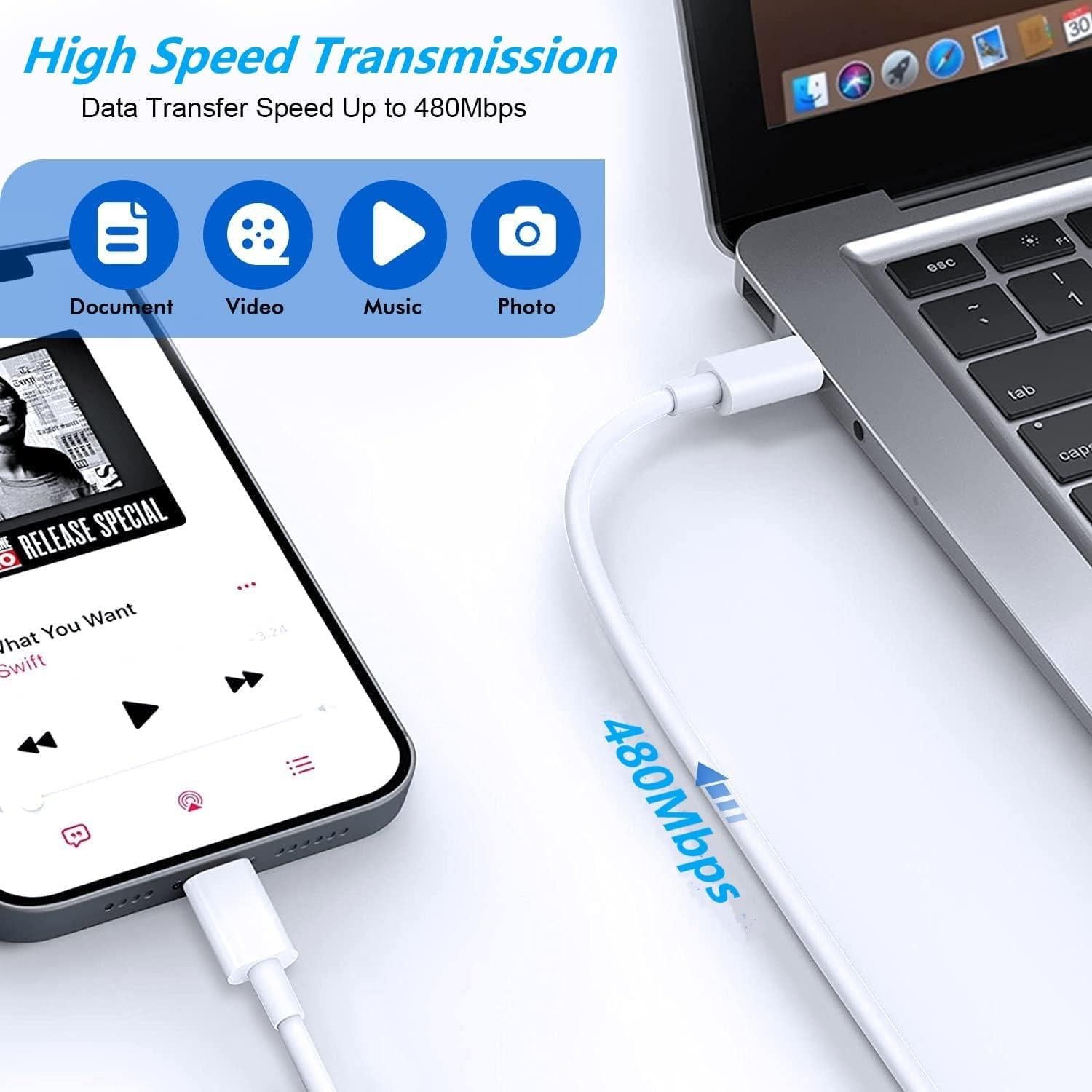 Cargador Rápido 20W USB-C con Cable Lightning 6 pies - iPhone