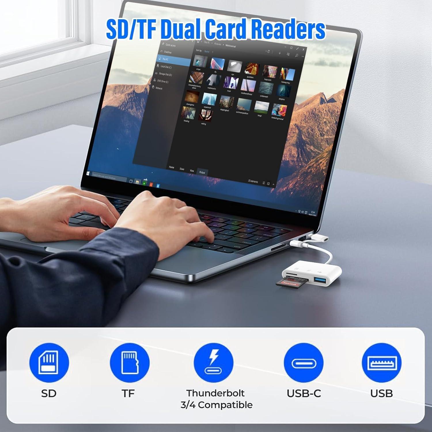 Lector de Tarjetas SD Obcxin para iPhone y iPad USB-C Lightning