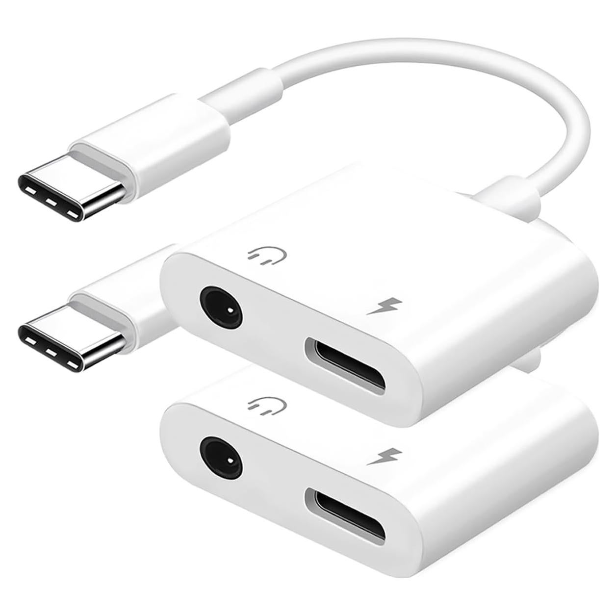 Adaptador USB C a 3.5mm y Cargador Seulliya 2 en 1 - iPhone, Android