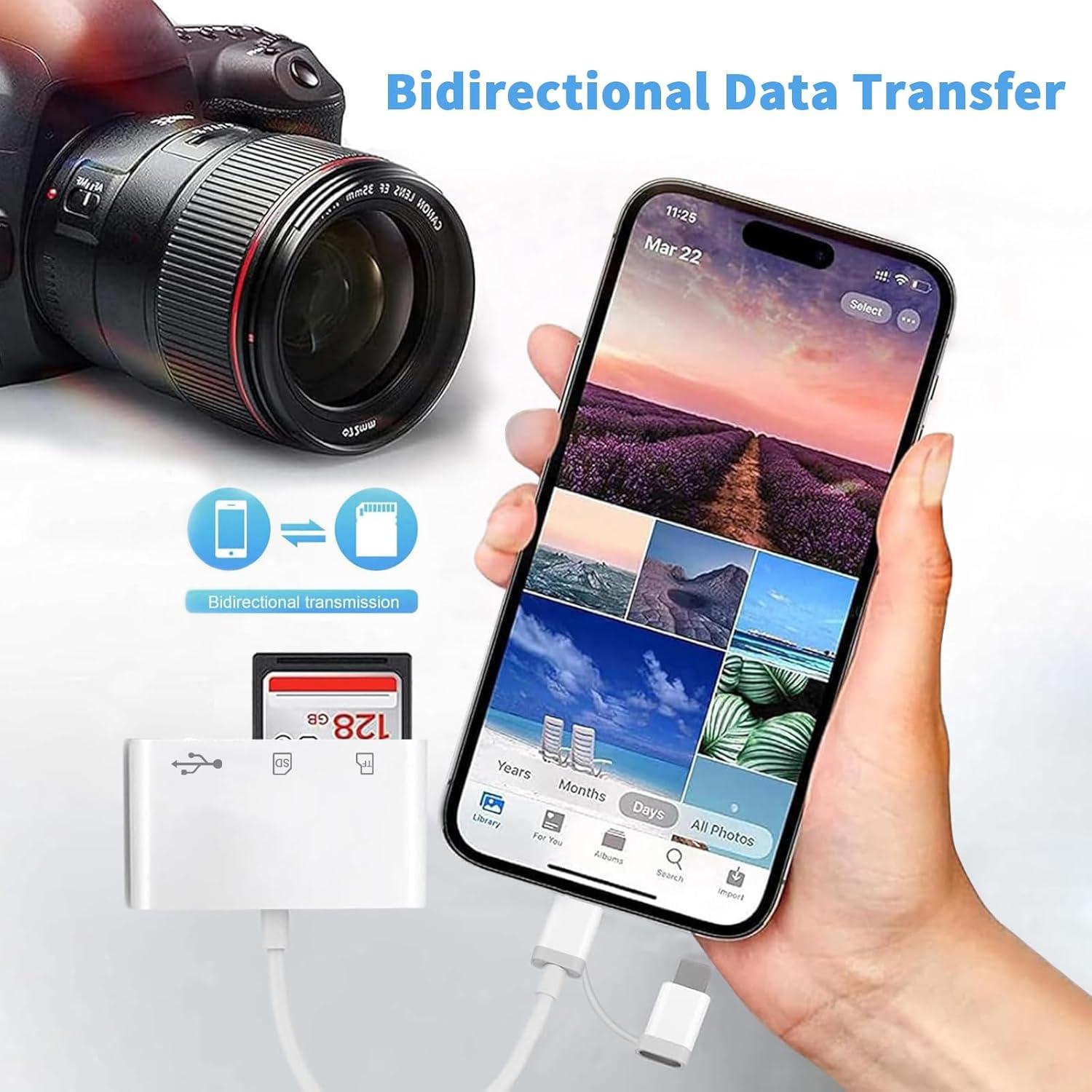 Lector de Tarjetas SD Aplimln Lightning y USB-C 3 en 1