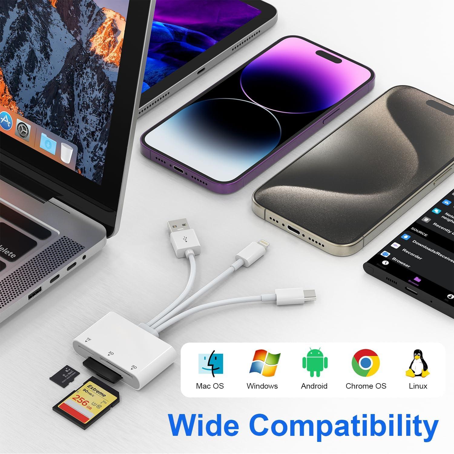 Lector de Tarjetas 3 en 1 Bawanfa Plus para iPhone y Android