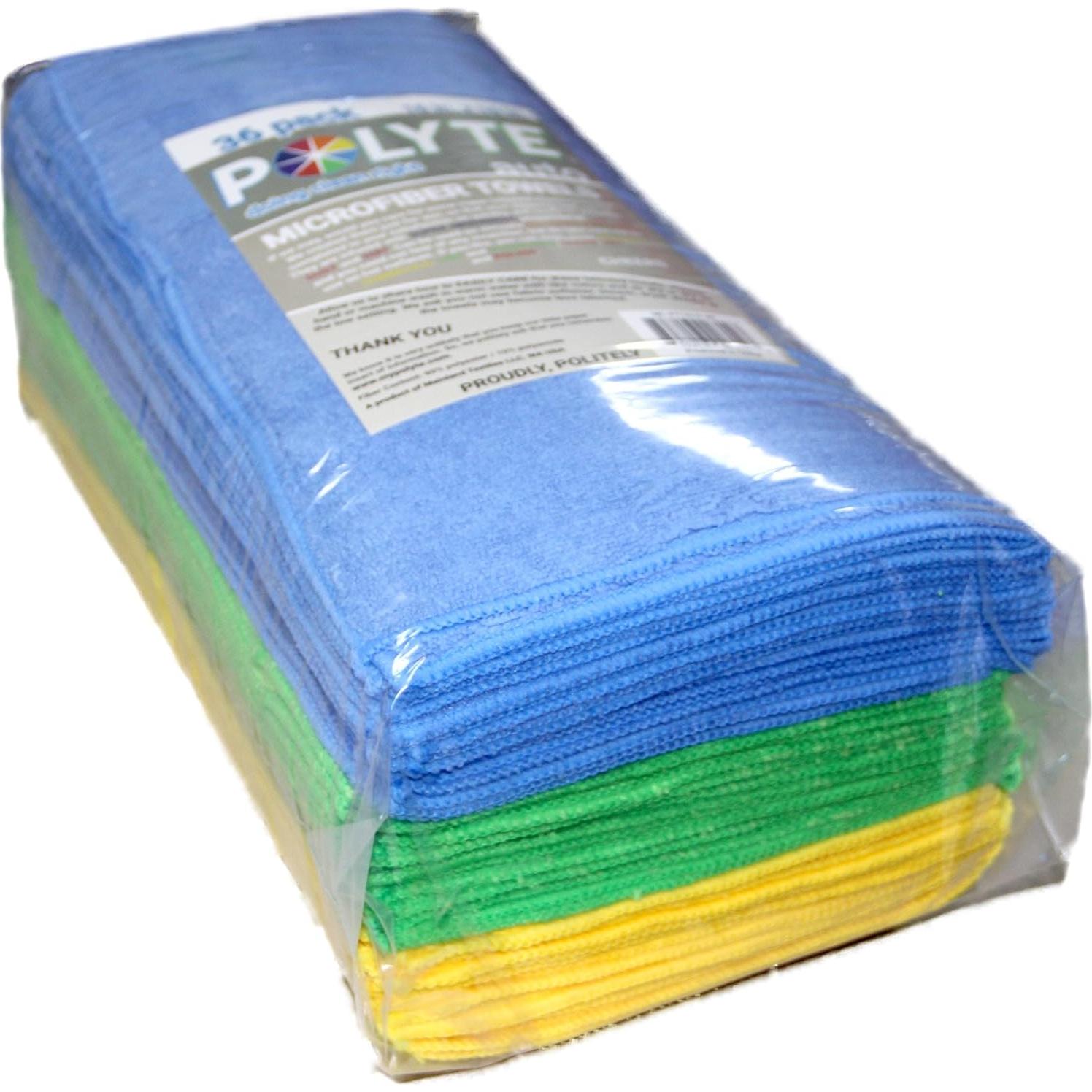 Toalla de limpieza microfibra POLYTE Premium 40.6x40.6 cm 36 unidades