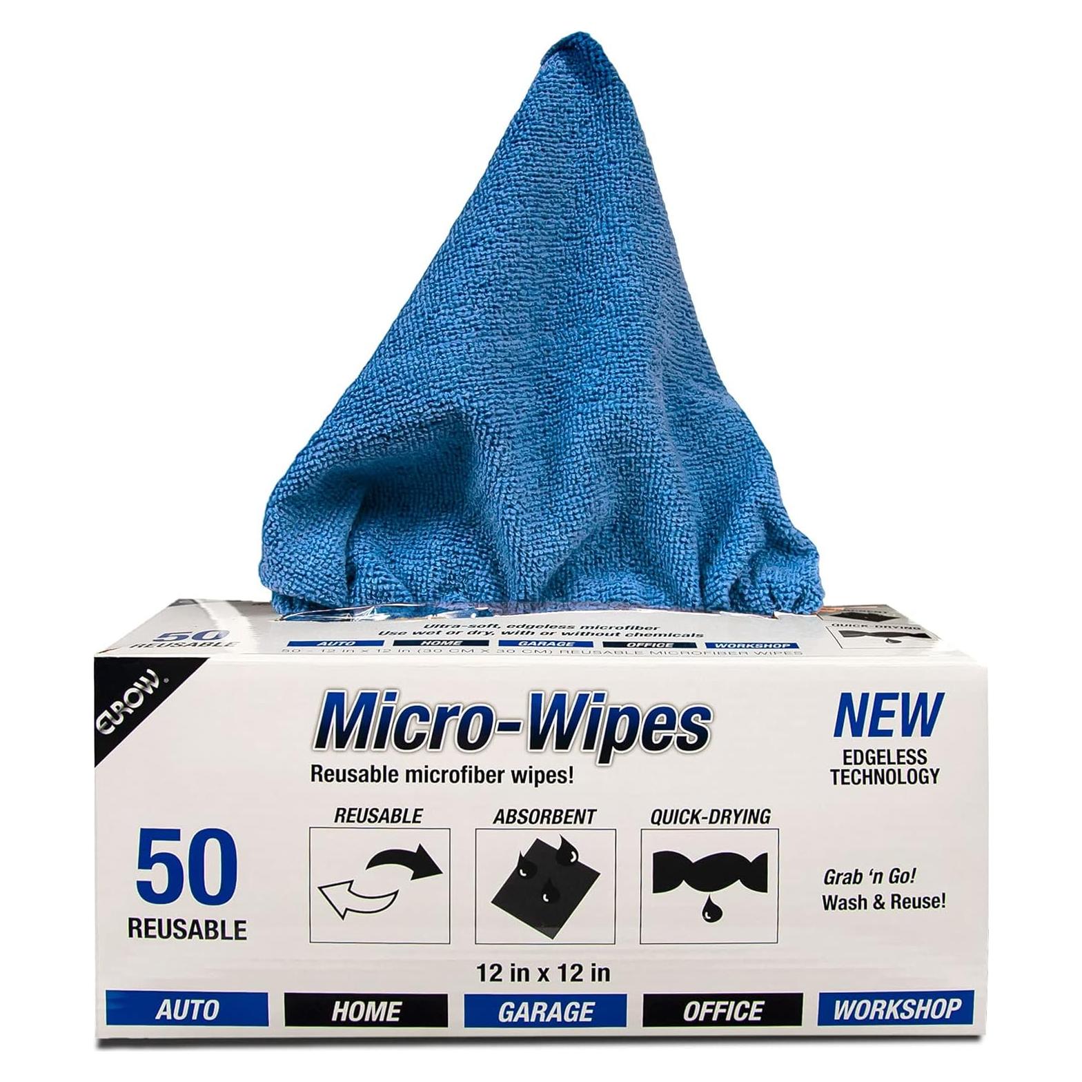 Paños de Microfibra Eurow 200GSM 50-Pack 30x30cm Azul