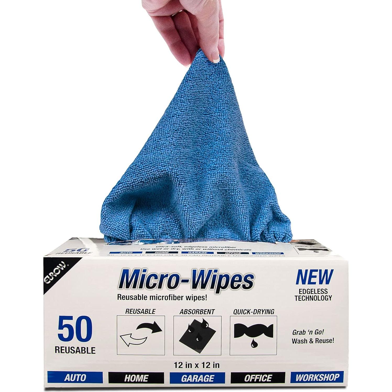 Paños de Microfibra Eurow 200GSM 50-Pack 30x30cm Azul