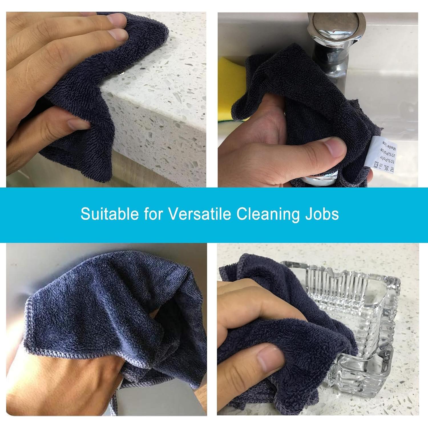 Paño de Microfibra Ultra Absorbente SURPRISE PIE 30x30 cm Gris - 6 Piezas