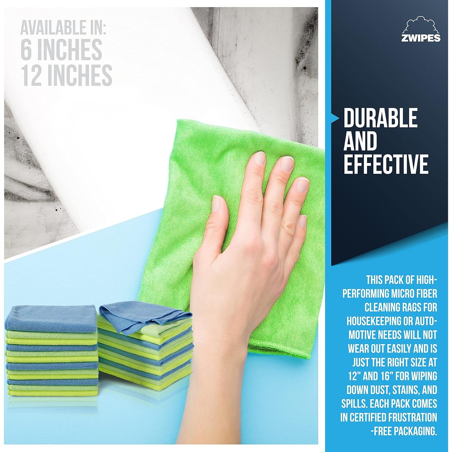 Paquete de 24 Paños de Microfibra Zwipes 924 - 30.48x40.64 cm