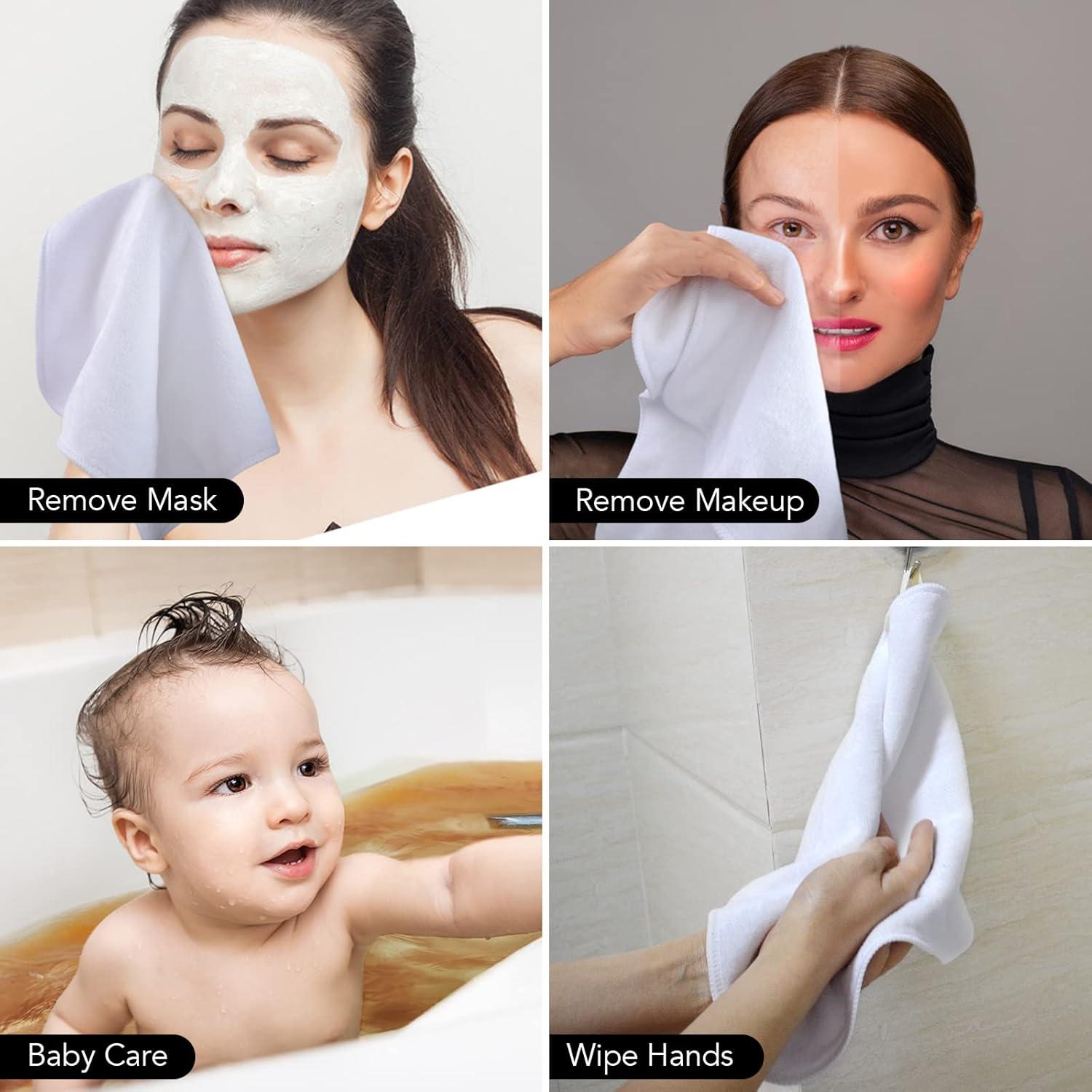 Paños Faciales de Microfibra SINLAND 30x30cm 6 Paquetes Blancos