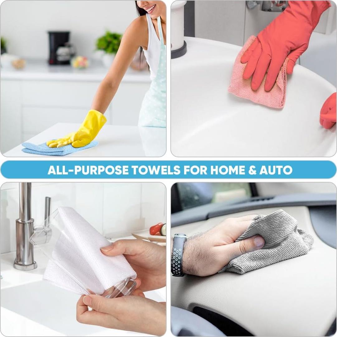 Paños de Limpieza de Microfibra AIDEA 75PK Gris 29.2x29.2cm