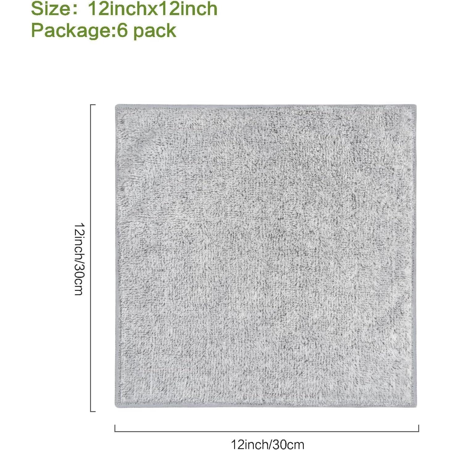 Toallas de Microfibra SINLAND 30x30cm 6 Unidades Gris Suaves