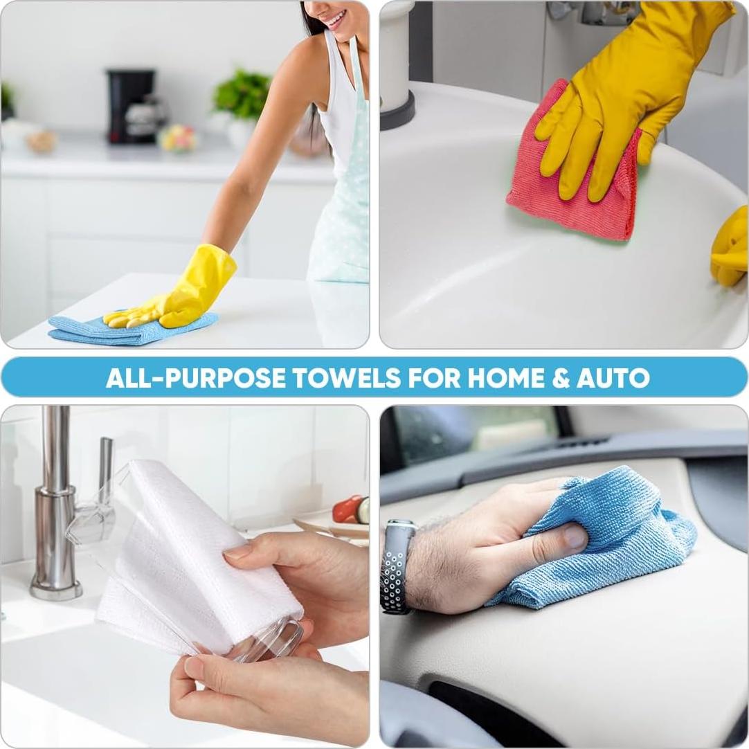 Toallas de Microfibra AIDEA 55 Hojas Azul 28x23 cm Lavables