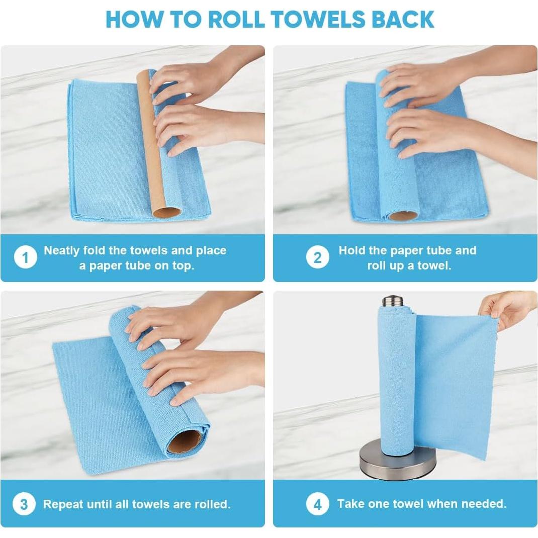 Toallas de Microfibra AIDEA 55 Hojas Azul 28x23 cm Lavables