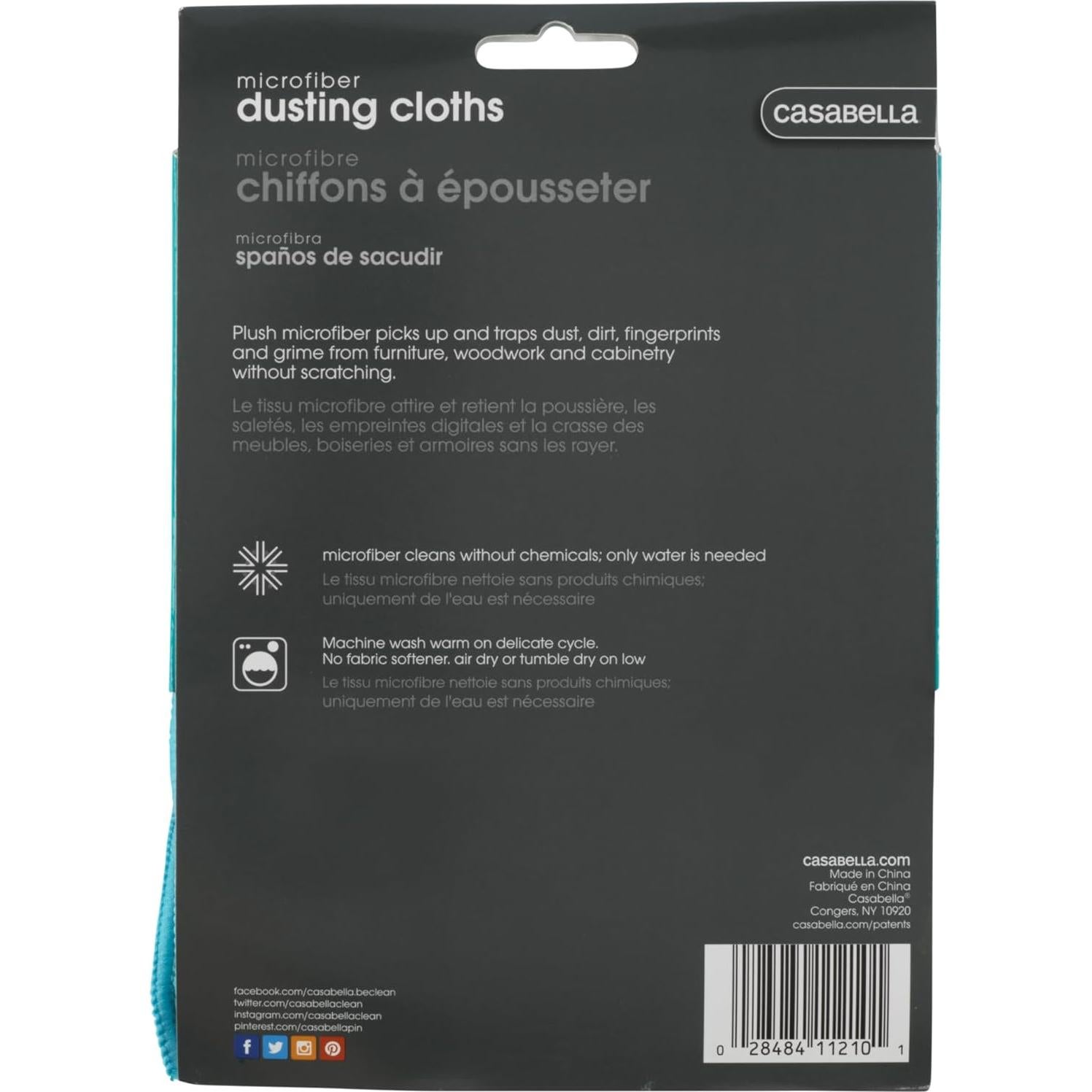 Paño de Microfibra Casabella 35.56 cm x 30.48 cm, 2 Unidades Azul