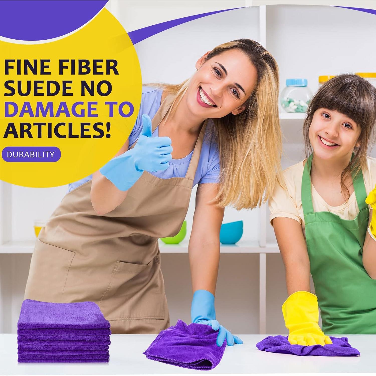 Paños de Microfibra Nuenen 40x40 cm Morado 60 Pcs Ultra Absorbentes