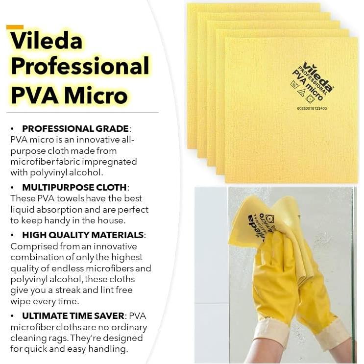 Paño de Microfibra PVA Vileda Profesional - 5 Unidades Amarillo