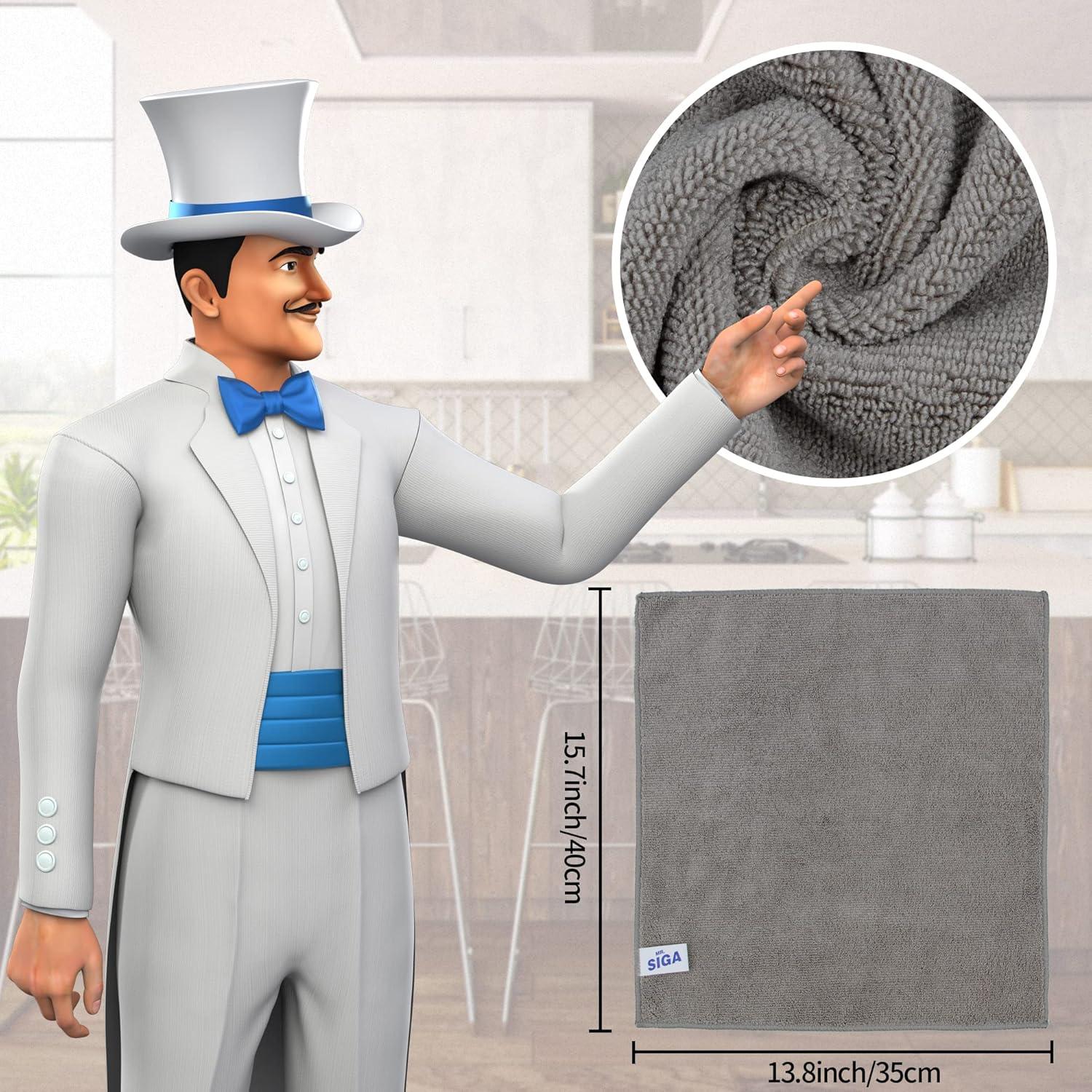 Paños de Microfibra MR.SIGA 35x40 cm, Paquete de 6