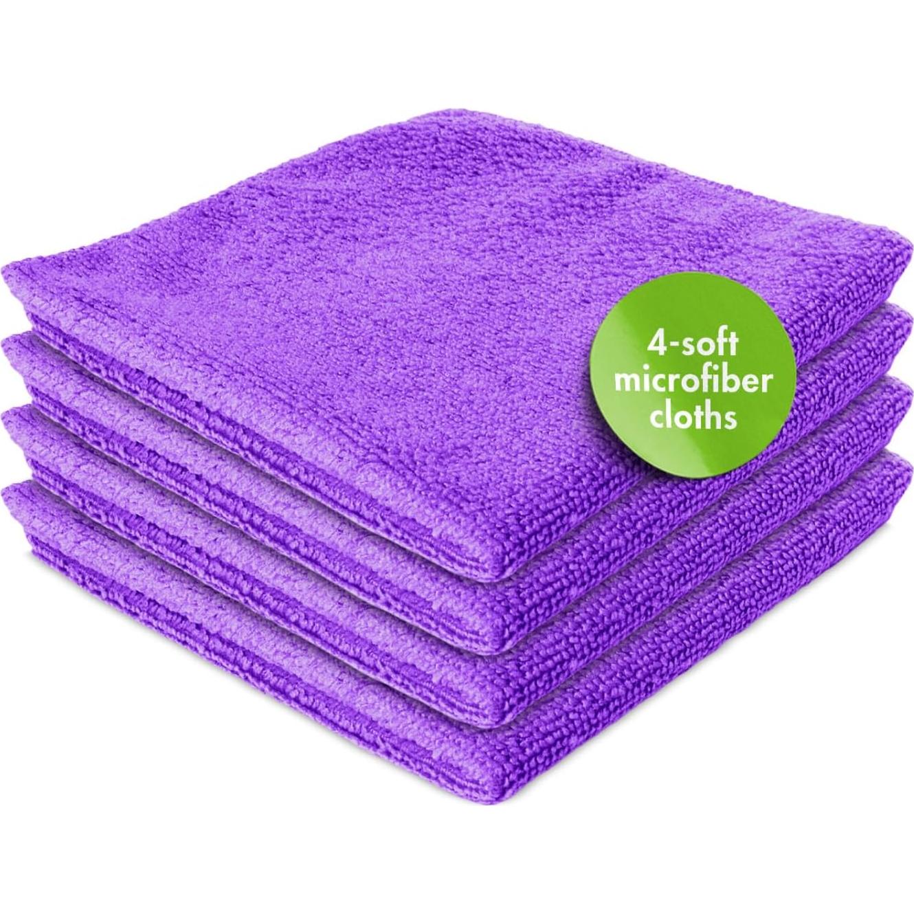 Paquete de 4 Paños de Microfibra Morados Screen Mom 40x40cm