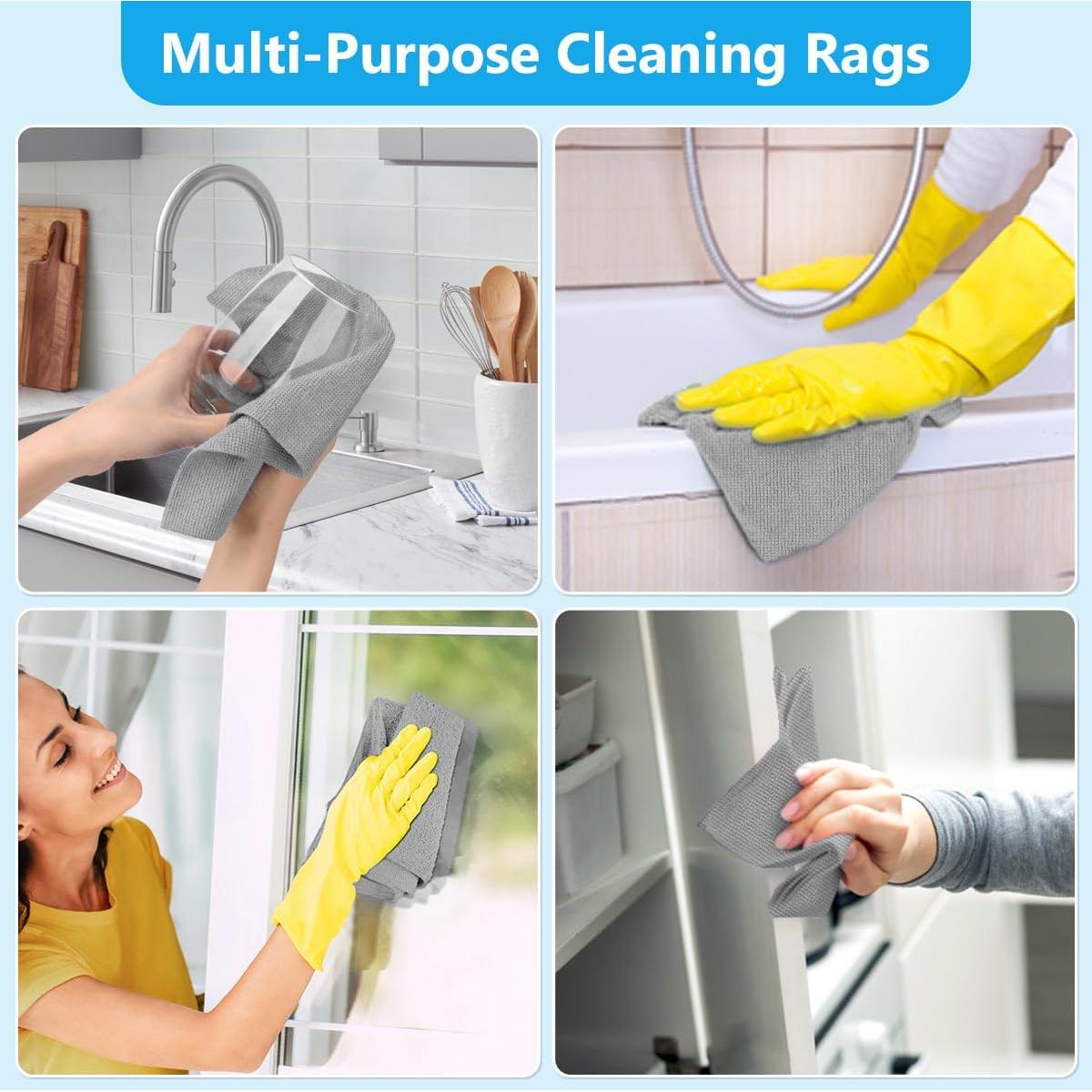 Paquete de 100 Paños de Microfibra GLIMGLINT Gris 28x23cm