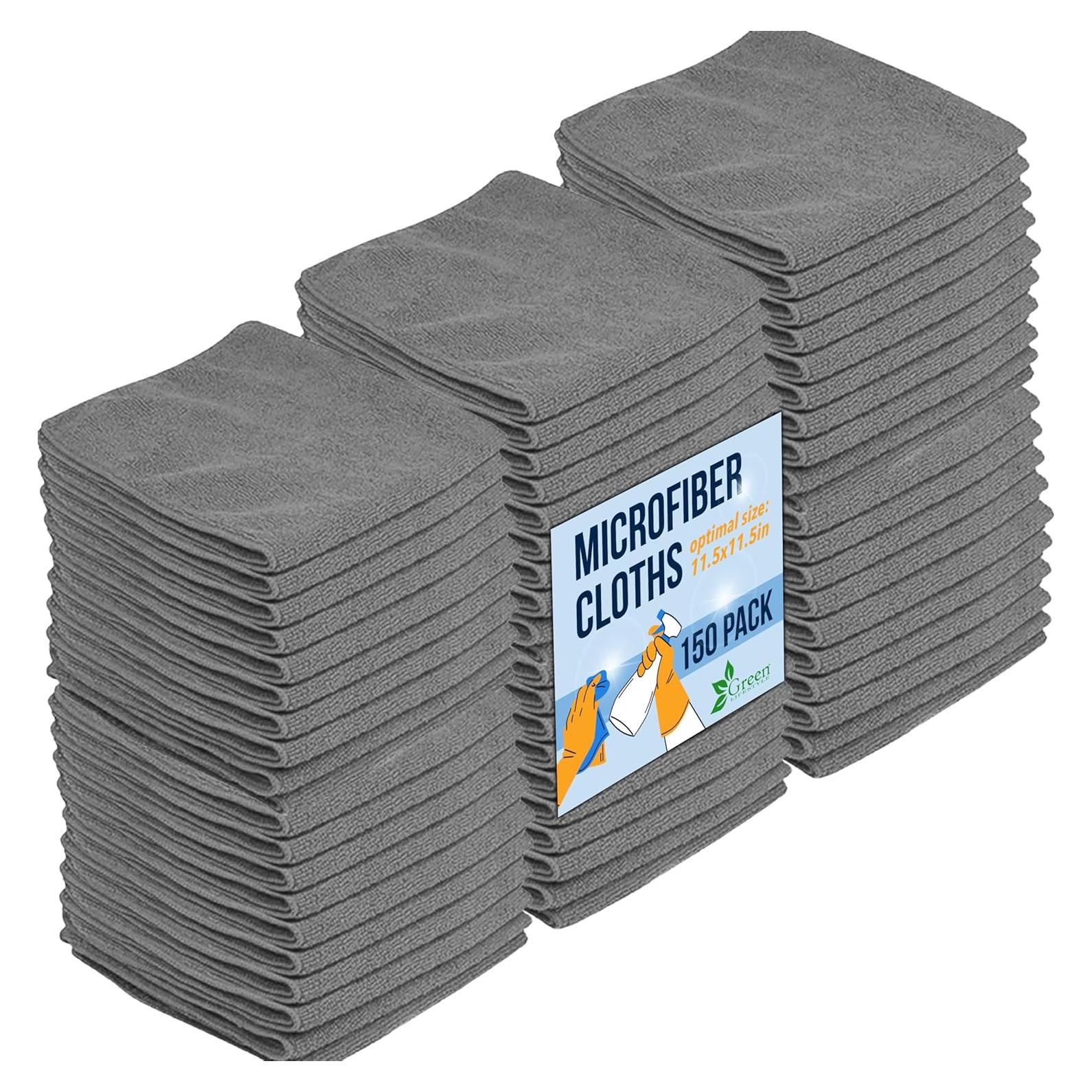 Paño de Microfibra ESTILO DE VIDA VERDE 150 Unidades 29.21x29.21cm Gris