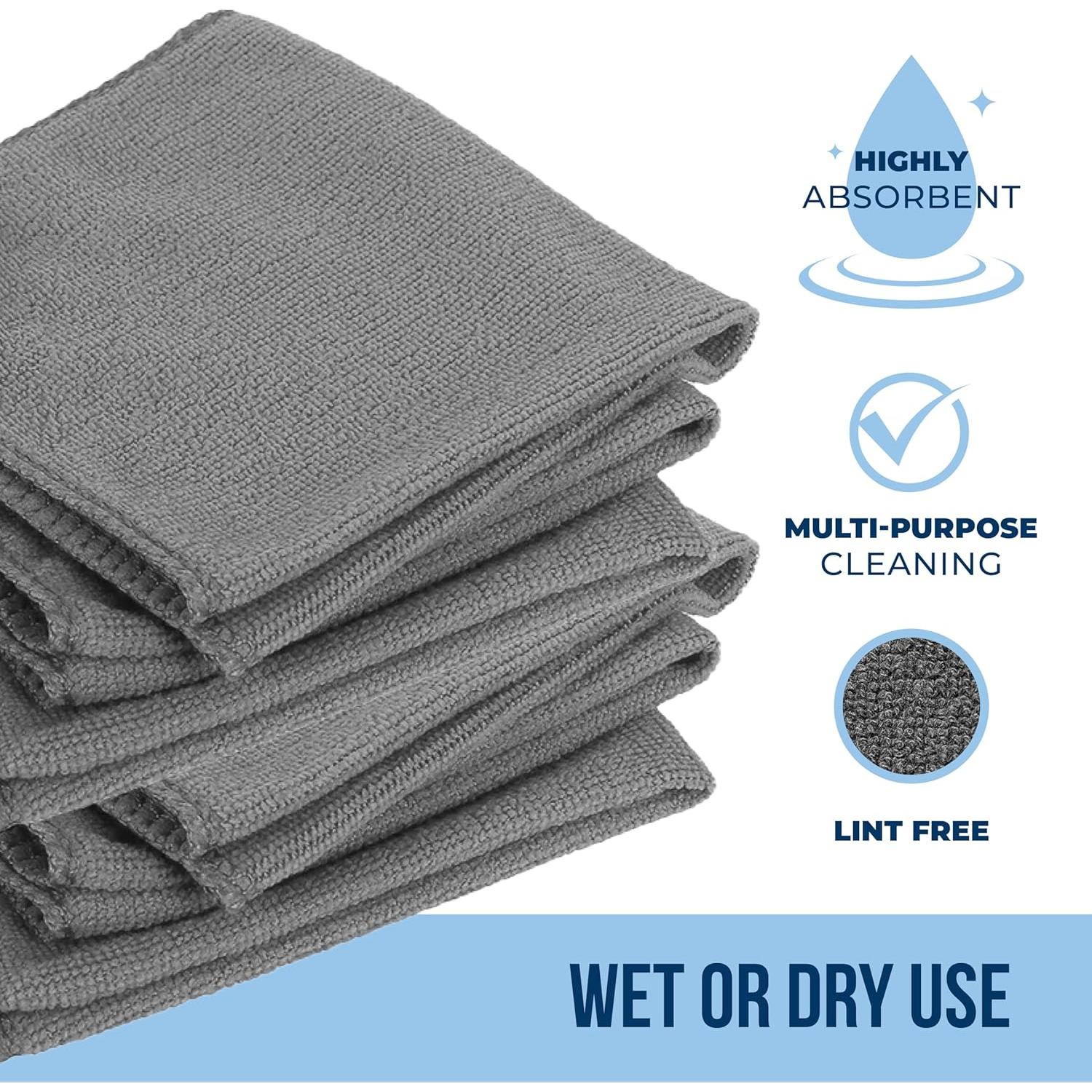 Paño de Microfibra ESTILO DE VIDA VERDE 150 Unidades 29.21x29.21cm Gris