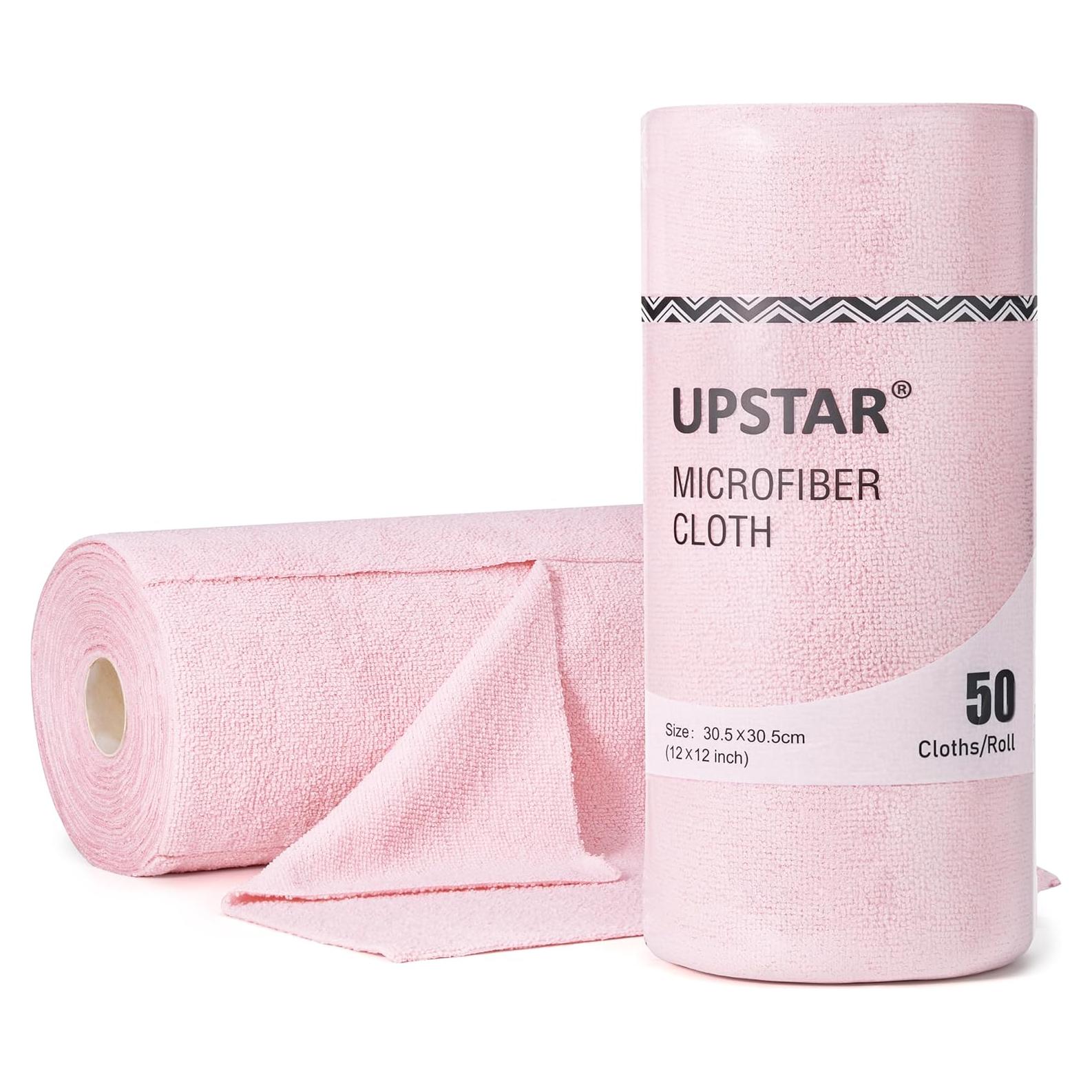 Paño de Microfibra UPSTAR Rosa 30x30 cm, 50 Unidades Reutilizables