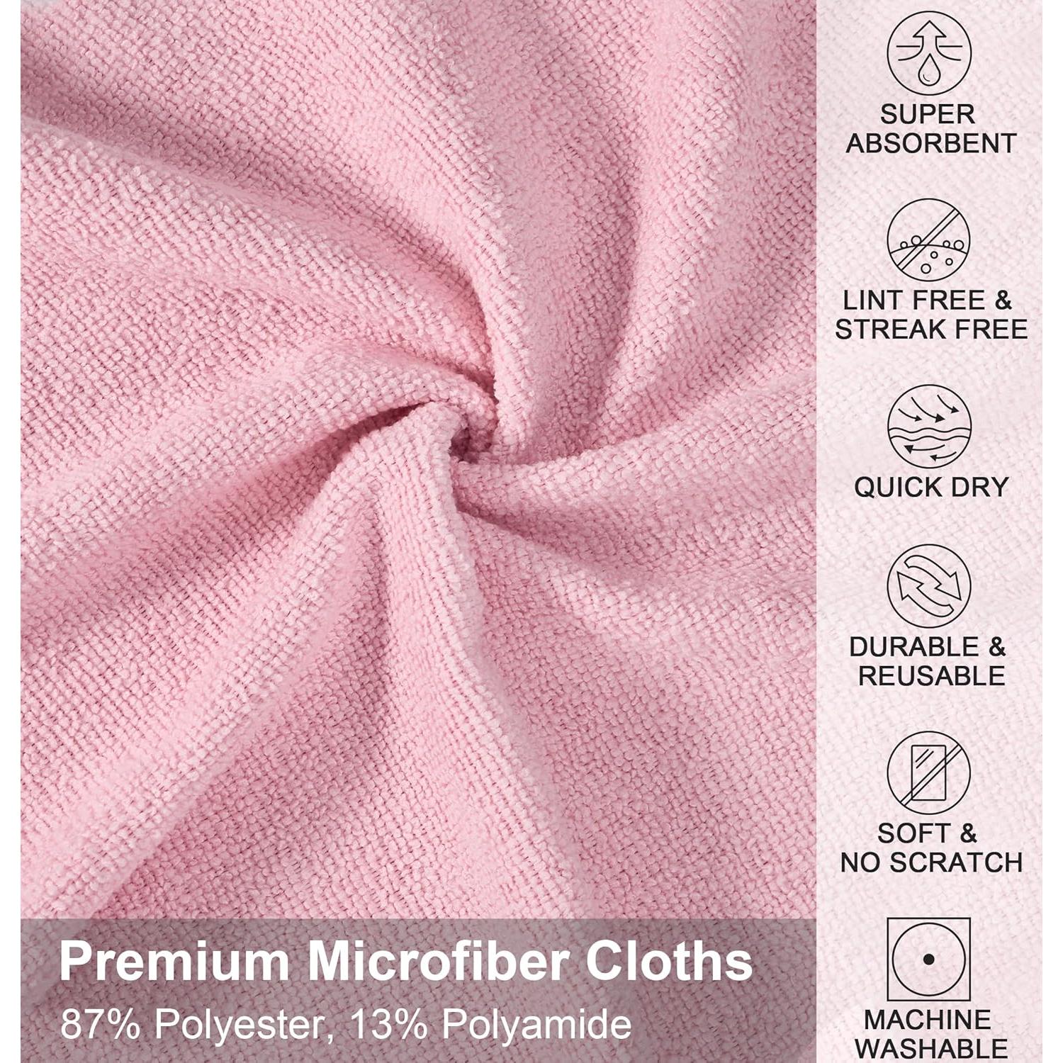 Paño de Microfibra UPSTAR Rosa 30x30 cm, 50 Unidades Reutilizables