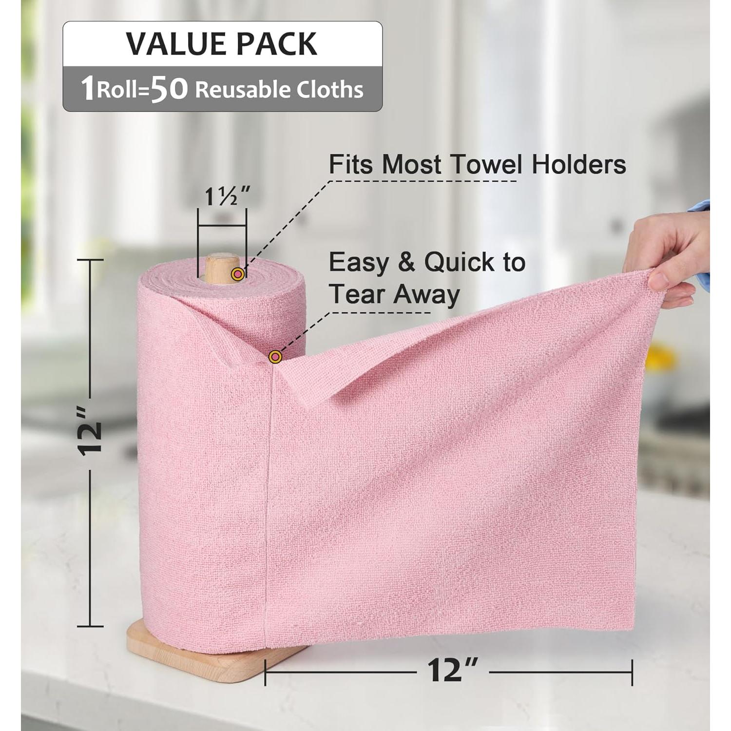 Paño de Microfibra UPSTAR Rosa 30x30 cm, 50 Unidades Reutilizables