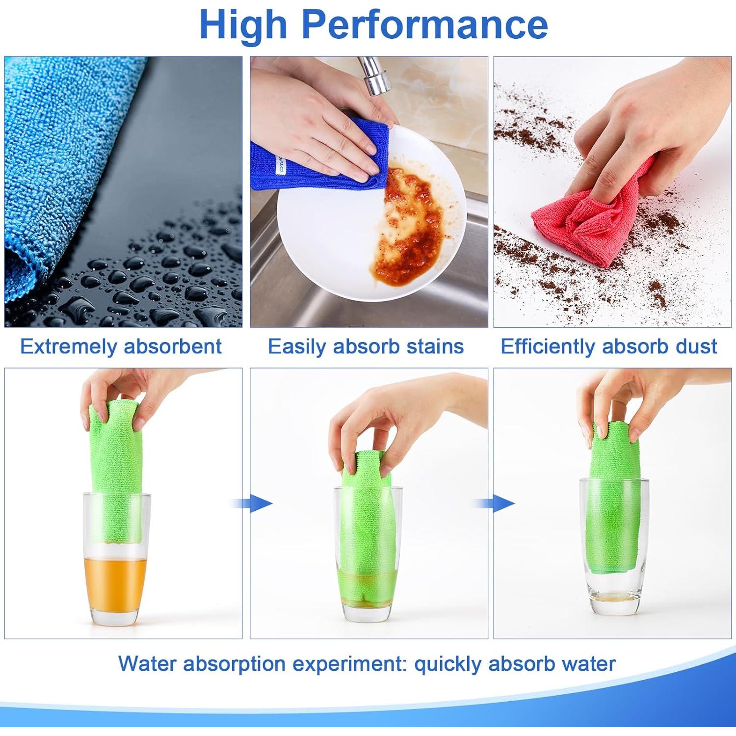 Paños de Microfibra Premium Ovwo 12 Pcs 40x40cm Absorbentes