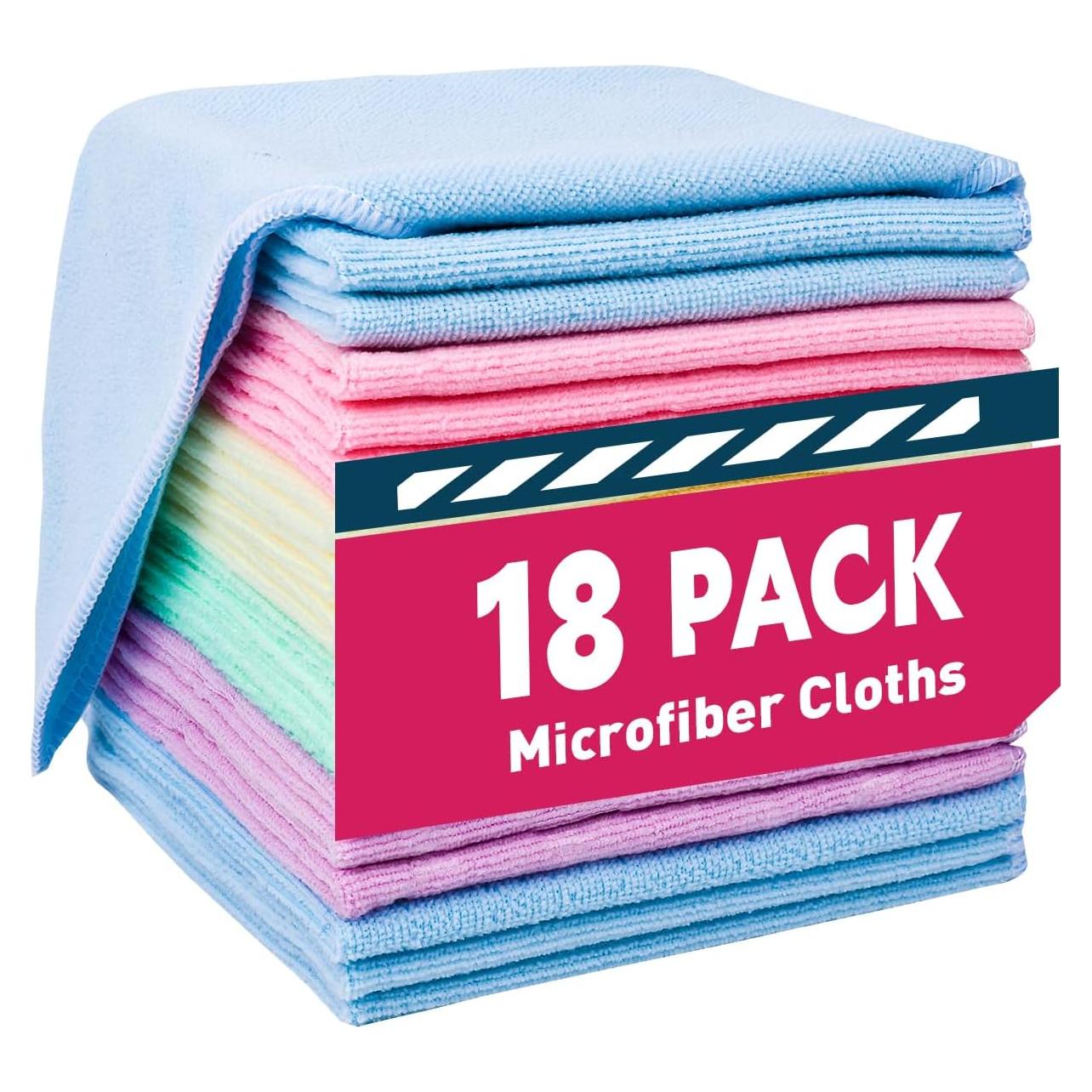 Paquete de 18 Paños de Microfibra TEAWOO 30x30 cm Multiusos