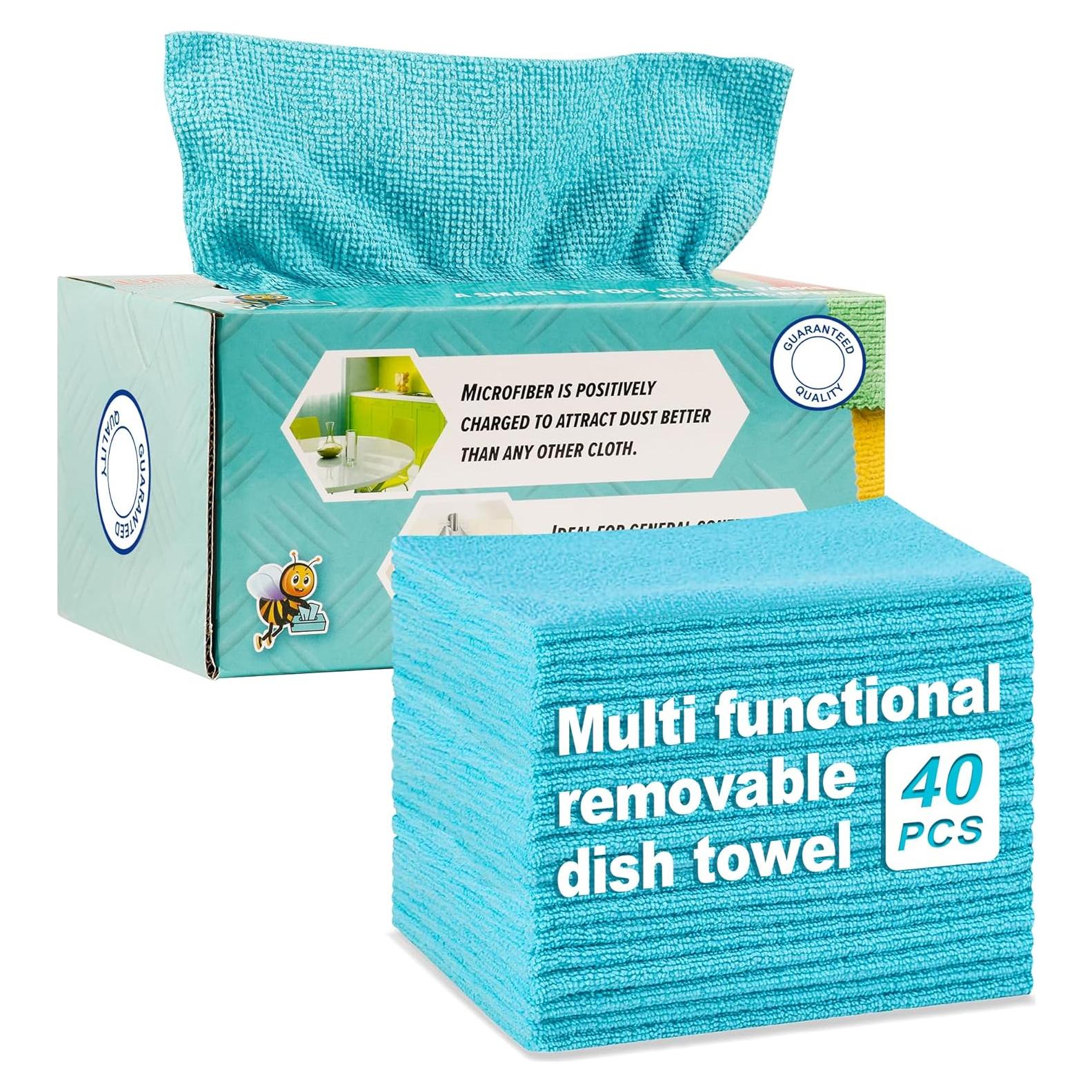 Paquete de 40 paños de microfibra Derloyo 20x20 cm azul