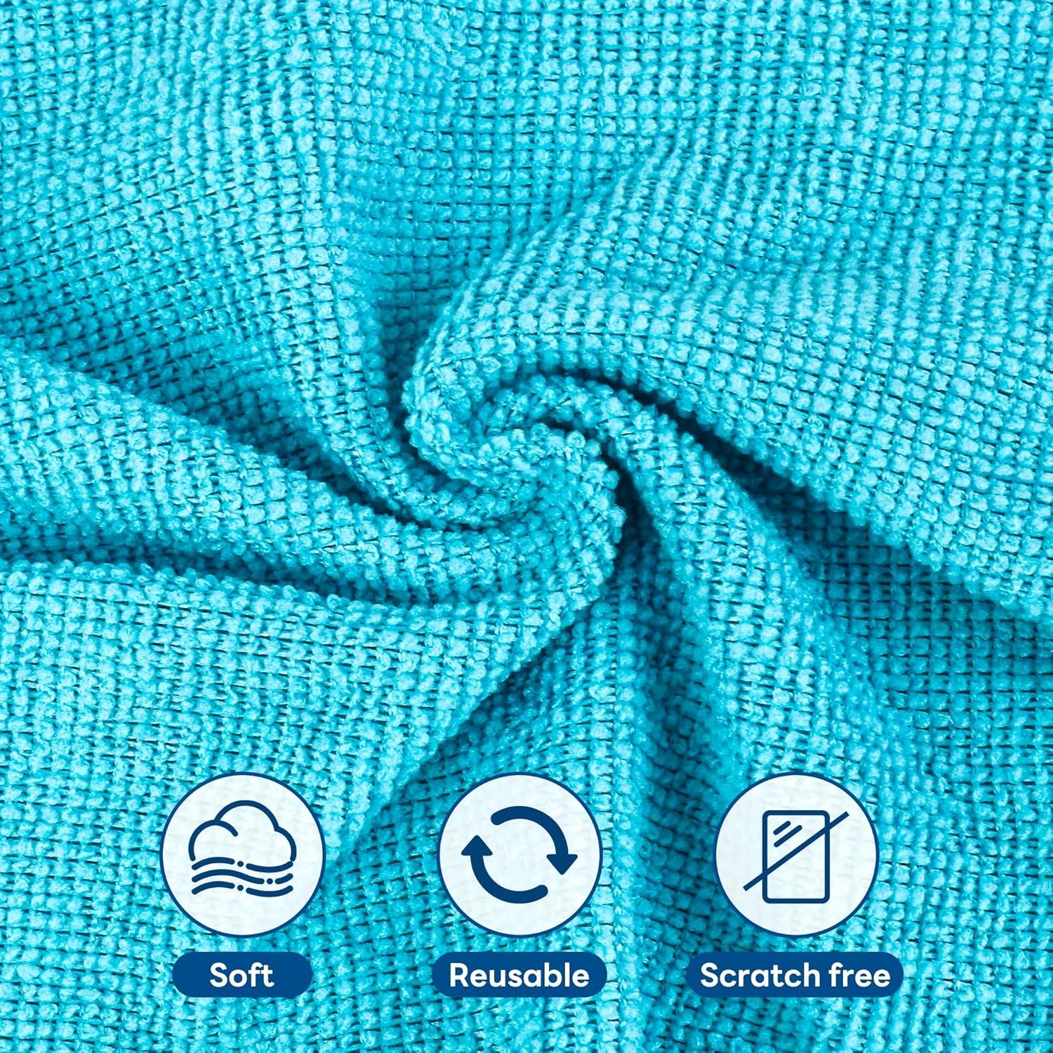 Paquete de 40 paños de microfibra Derloyo 20x20 cm azul