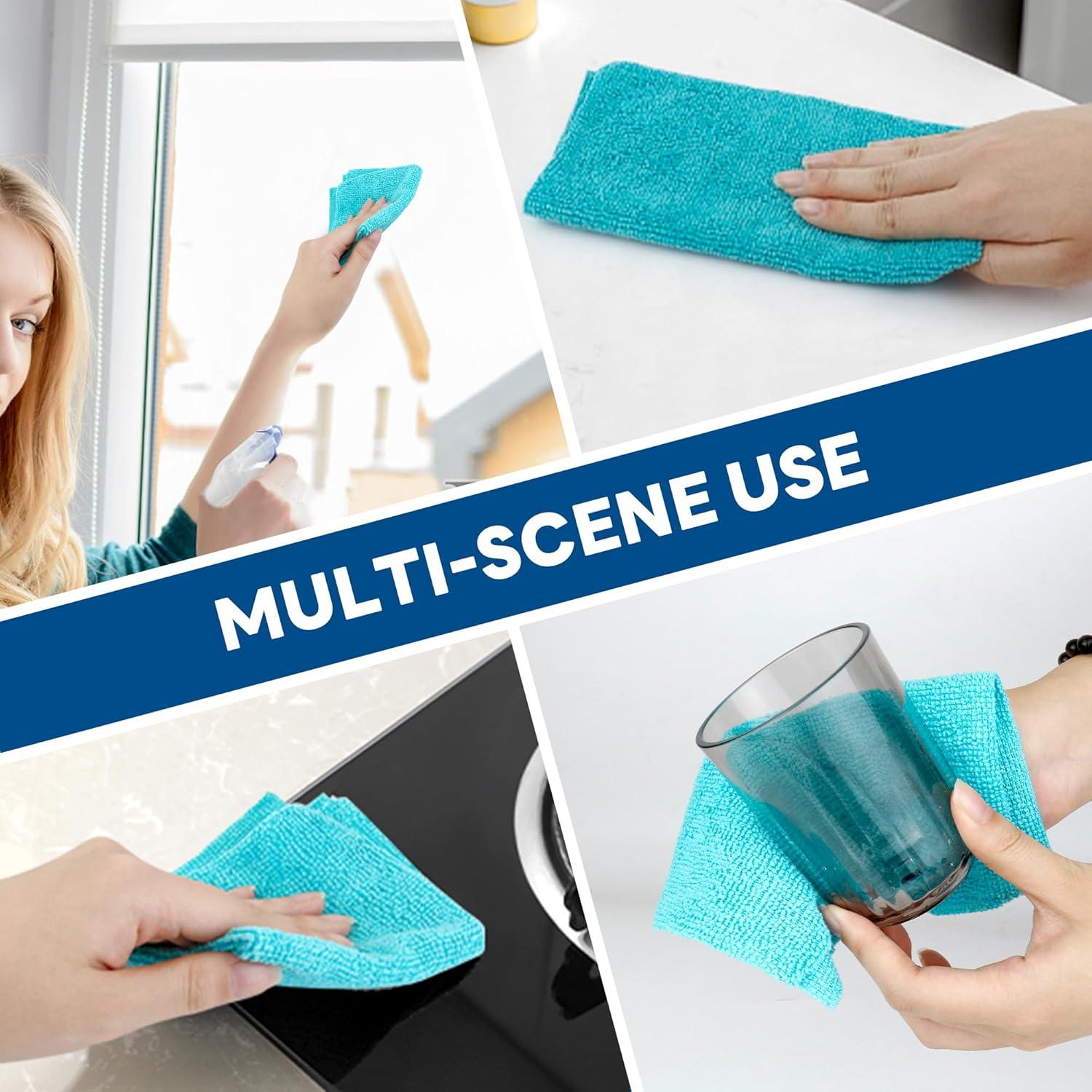 Paquete de 40 paños de microfibra Derloyo 20x20 cm azul