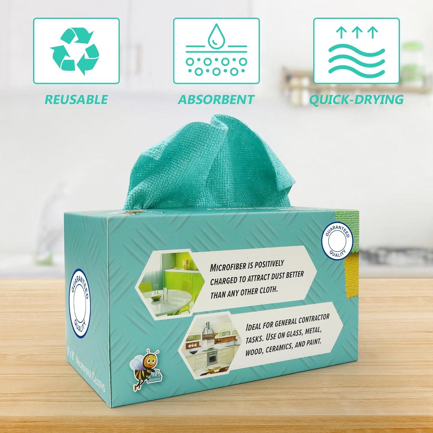 Paquete de 40 paños de microfibra Derloyo 20x20 cm azul