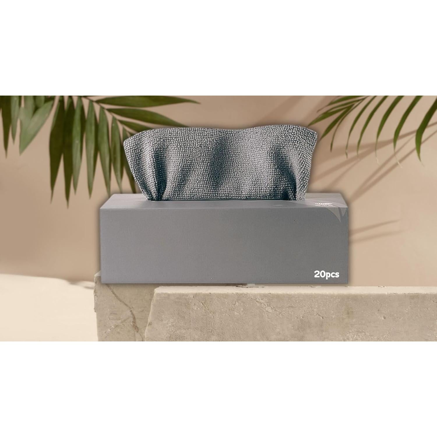 Paños de limpieza de microfibra Genérico 20 unidades 20x20 cm gris