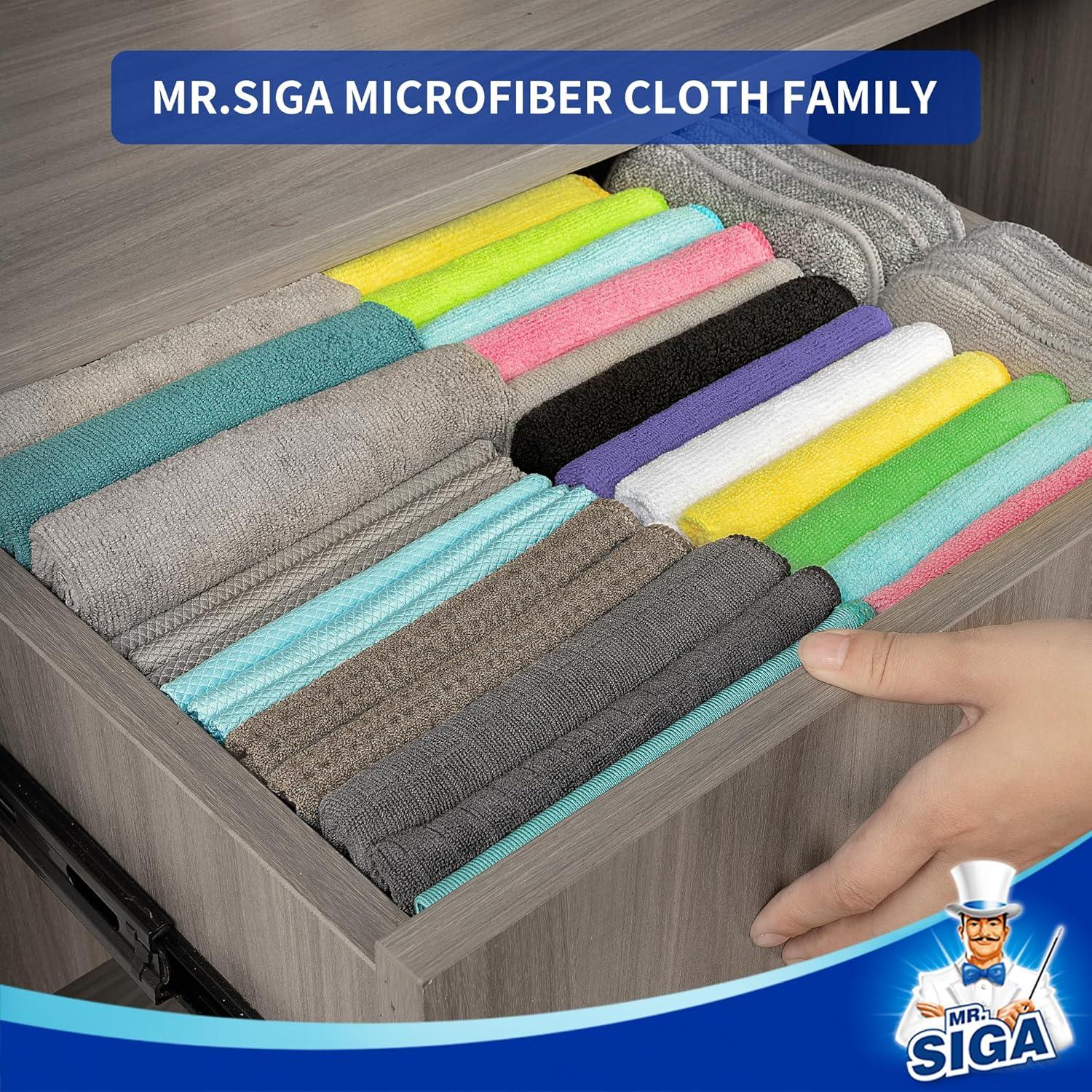 Paños de Microfibra MR.SIGA 32x32cm, Paquete de 12, Morado