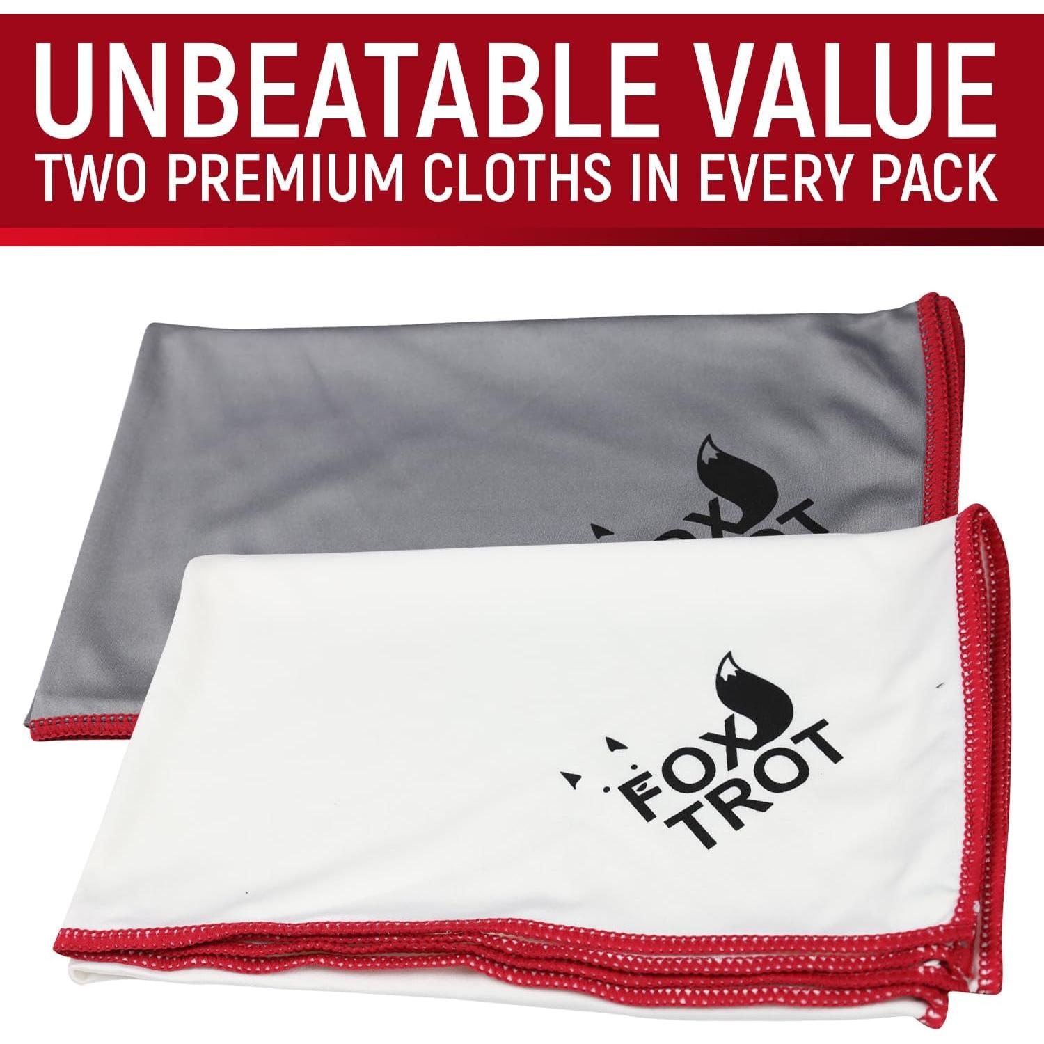 Paquete de 2 Paños de Pulido Microfibra Fox Trot Blanco Gris