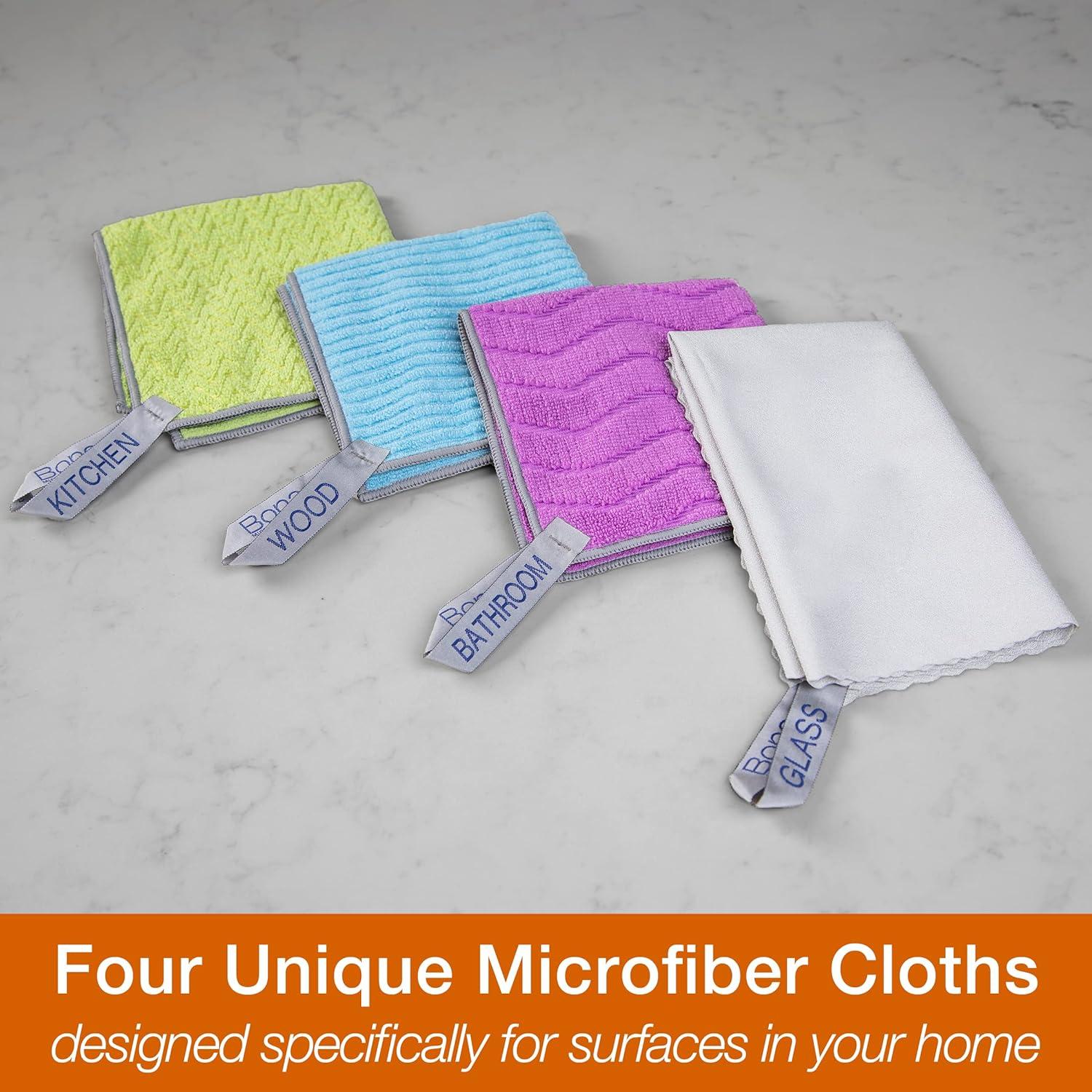 Paquete de 4 Paños de Microfibra Bona para Limpieza Eficaz