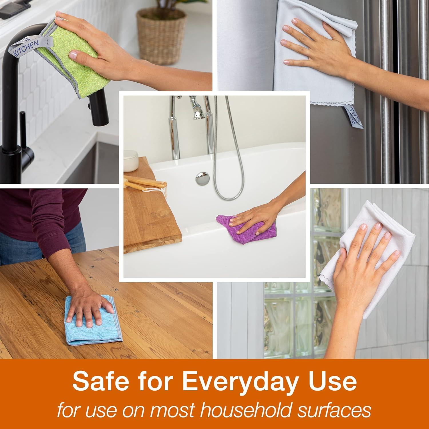 Paquete de 4 Paños de Microfibra Bona para Limpieza Eficaz