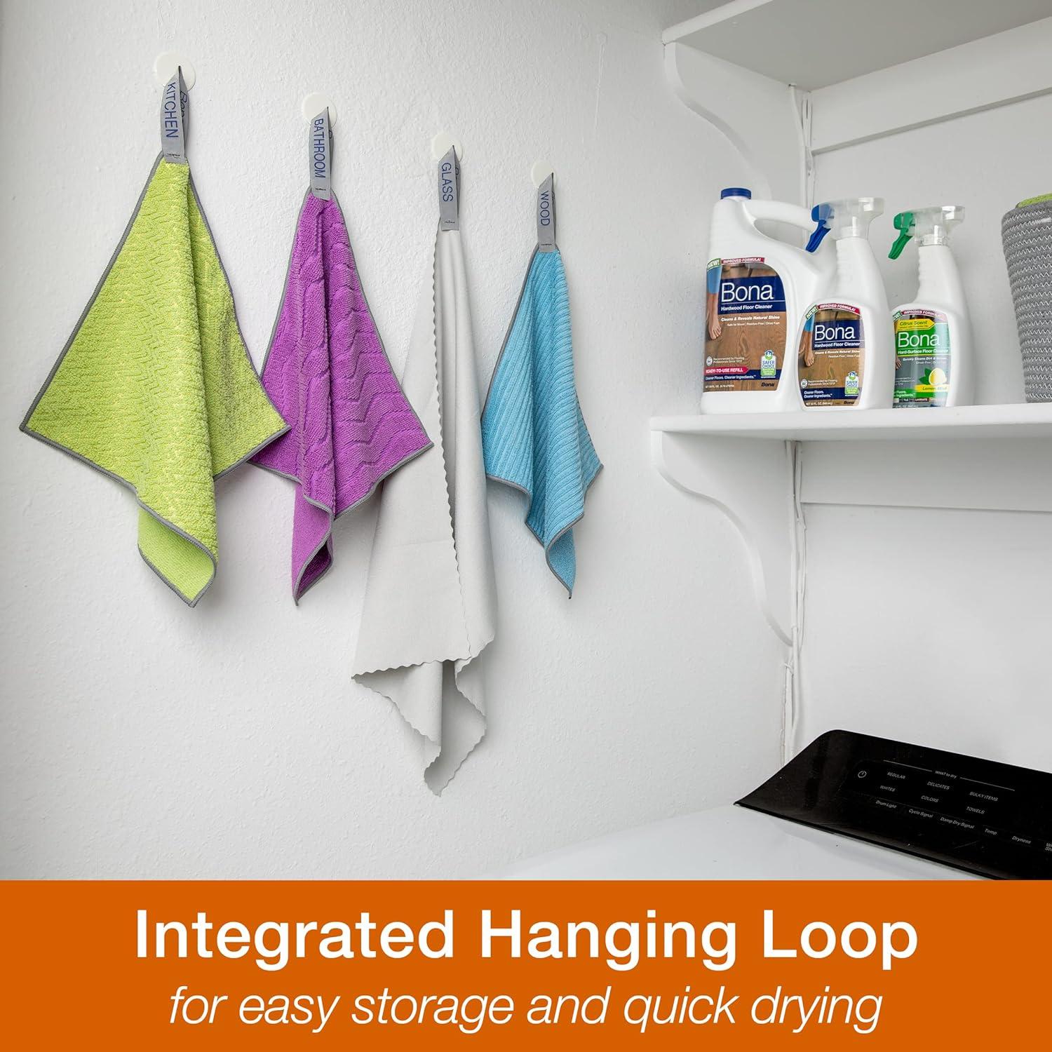 Paquete de 4 Paños de Microfibra Bona para Limpieza Eficaz