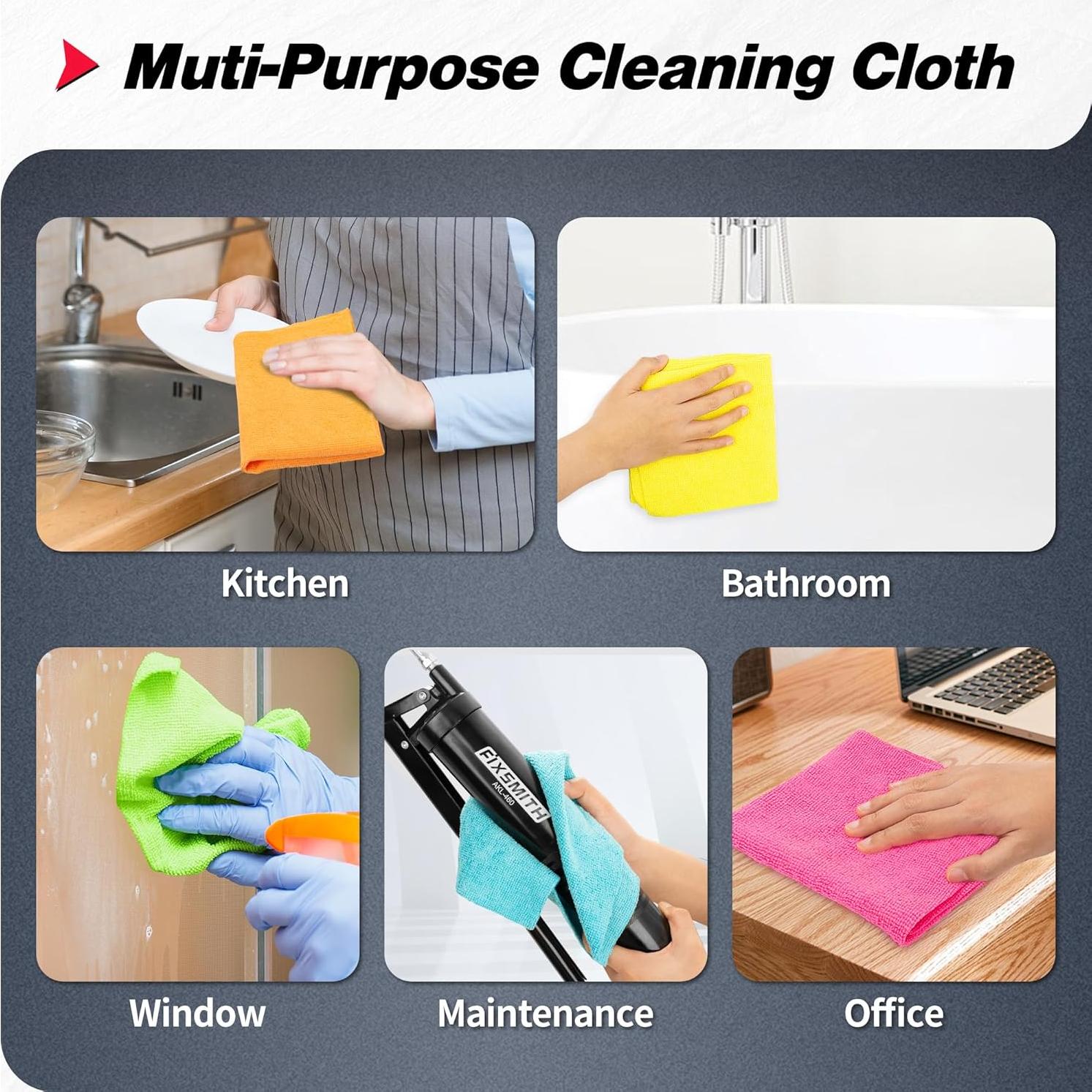 Paquete de 100 Paños de Microfibra FIXSMITH 30x30cm Multiusos