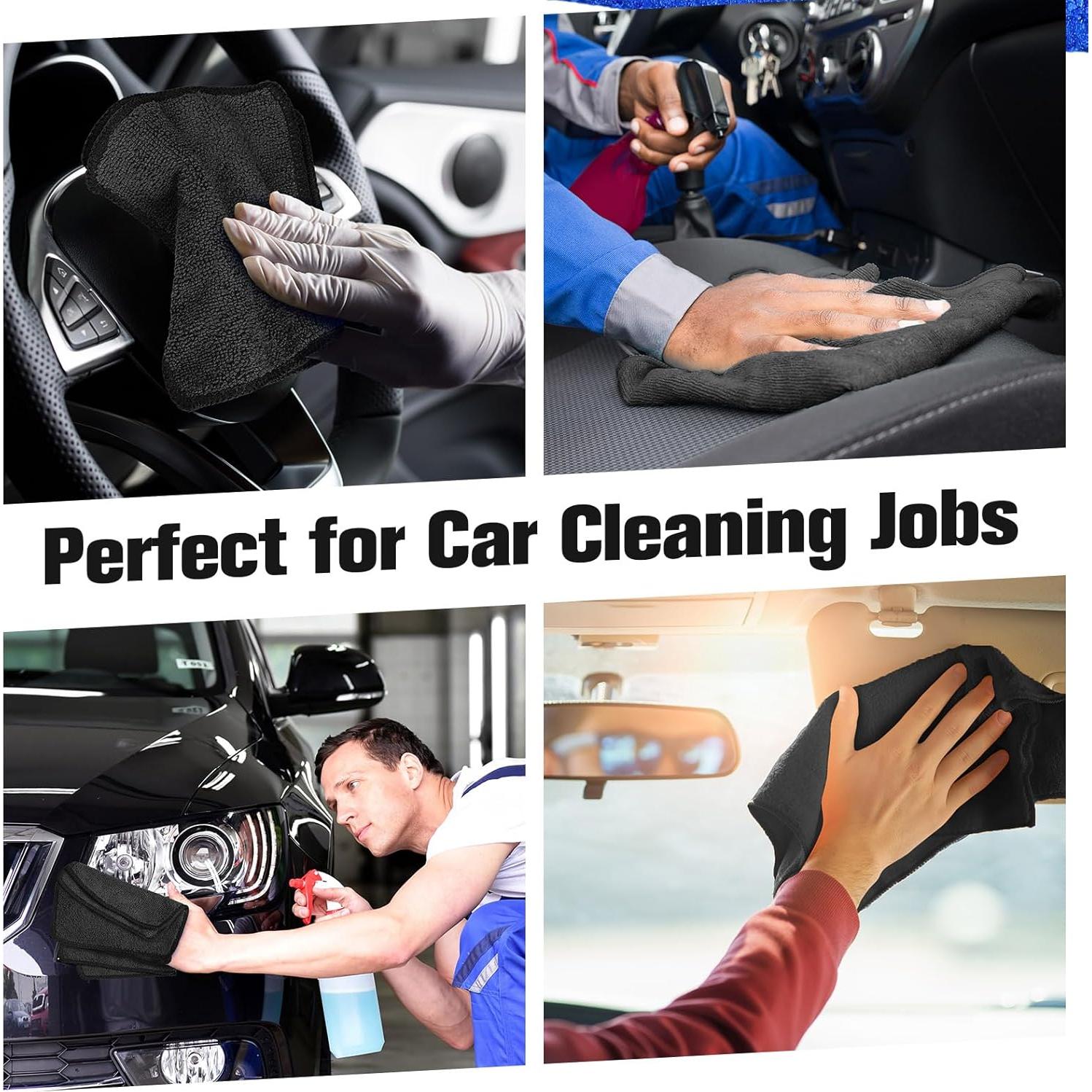 Paño de Microfibra Tanlade 15x15cm Negro - 30 Piezas